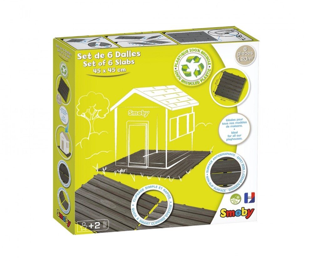 Smoby Spielhaus Spielhaus Zubehör Bodenplatten-Set mit Klicksystem 6 Stück 7600810907