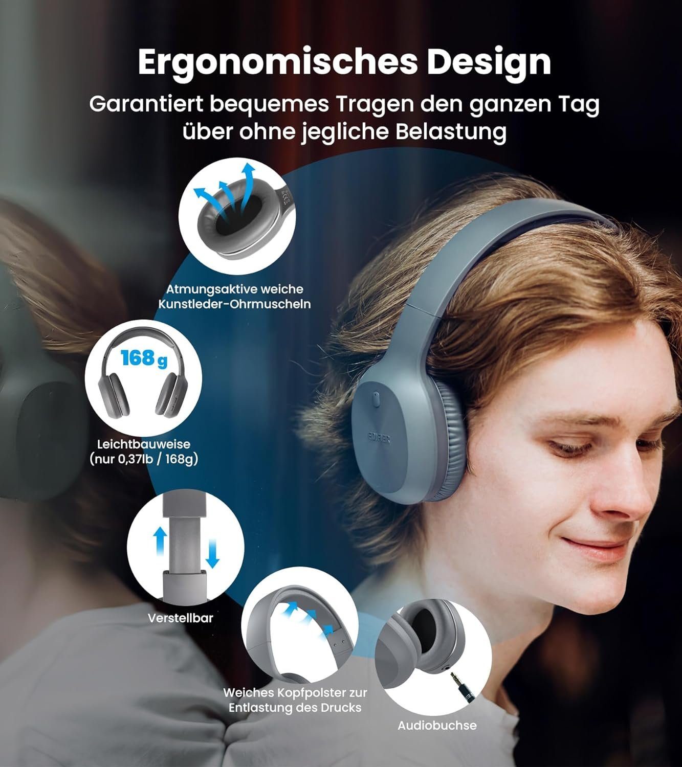 (Doppelte Gaming-Headset Wiedergabezeit Verbindung, Stunden 30 Edifier® 40mm Bluetooth, Kristallklare Anrufe Verbindung) Treiber