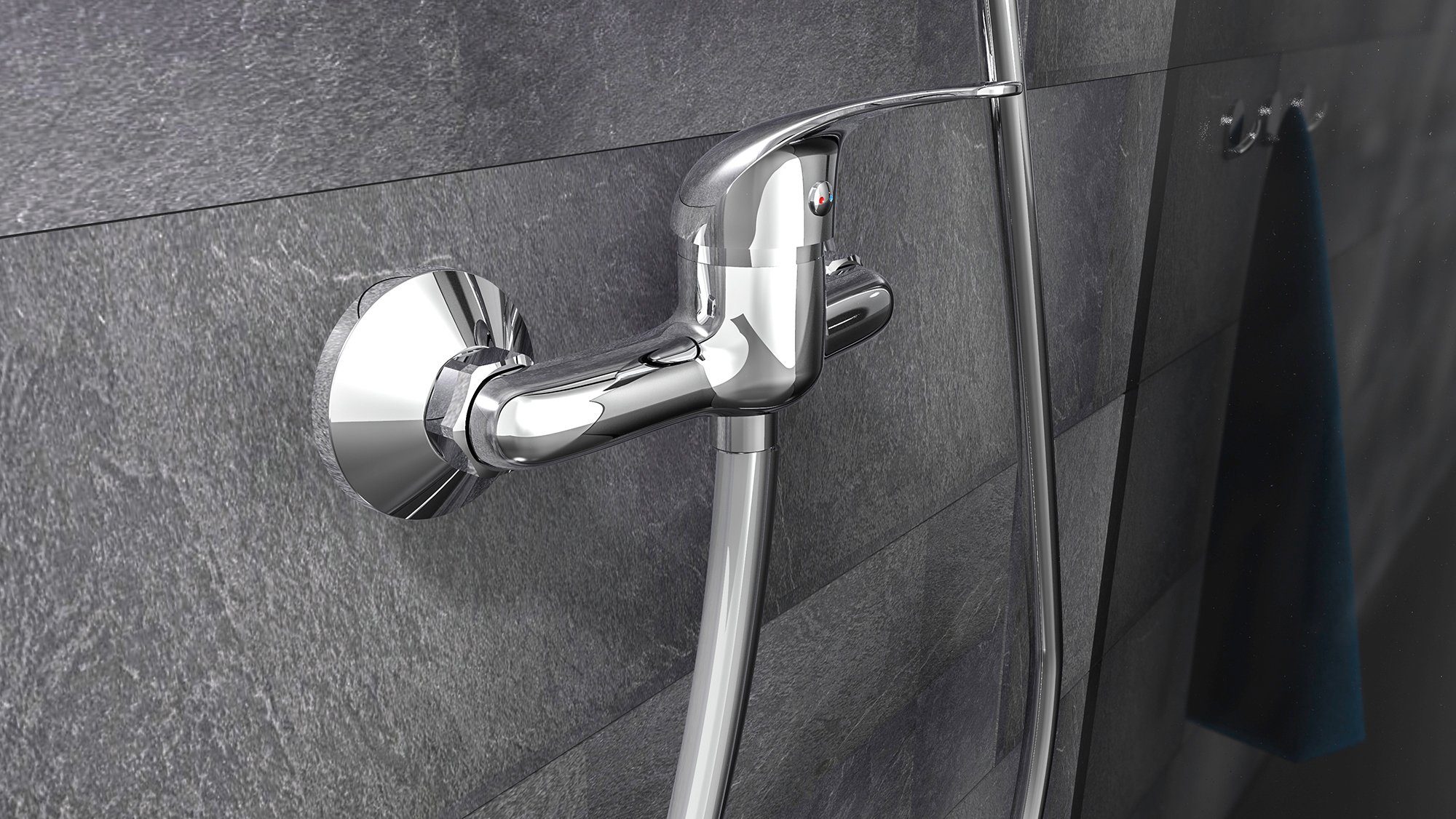 Schütte Duscharmatur Athos Plus Wasserhahn Bad, Mischbatterie Dusche in Chrom – Bild 2 von 4