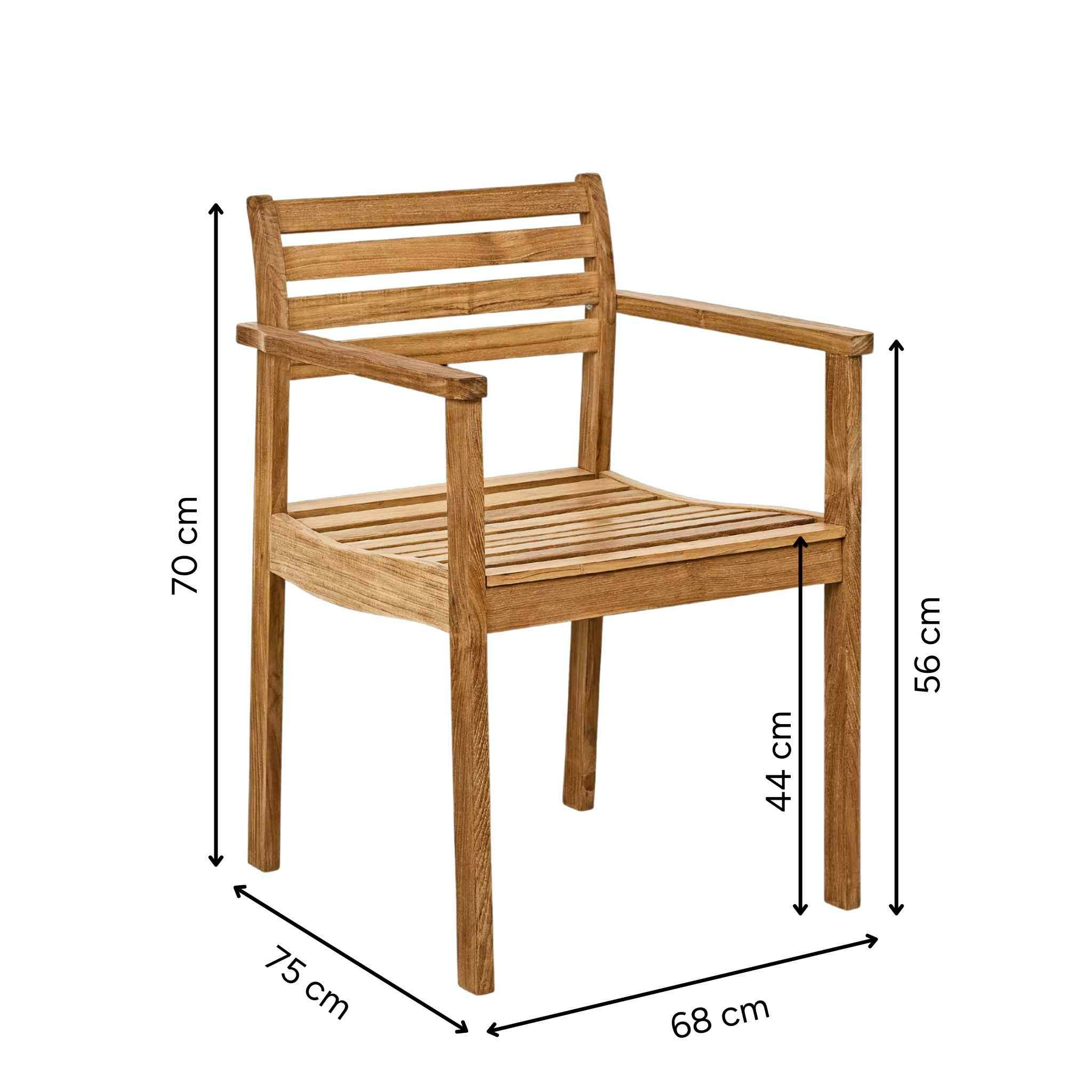Cinas Gartenstuhl Rosenholm (1 St), Garten, Outdoor, Teak Designmöbel, Qualität