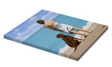 Posterlounge Leinwandbild Sarah Morrissette, Hündin am Strand, Badezimmer Maritim Malerei
