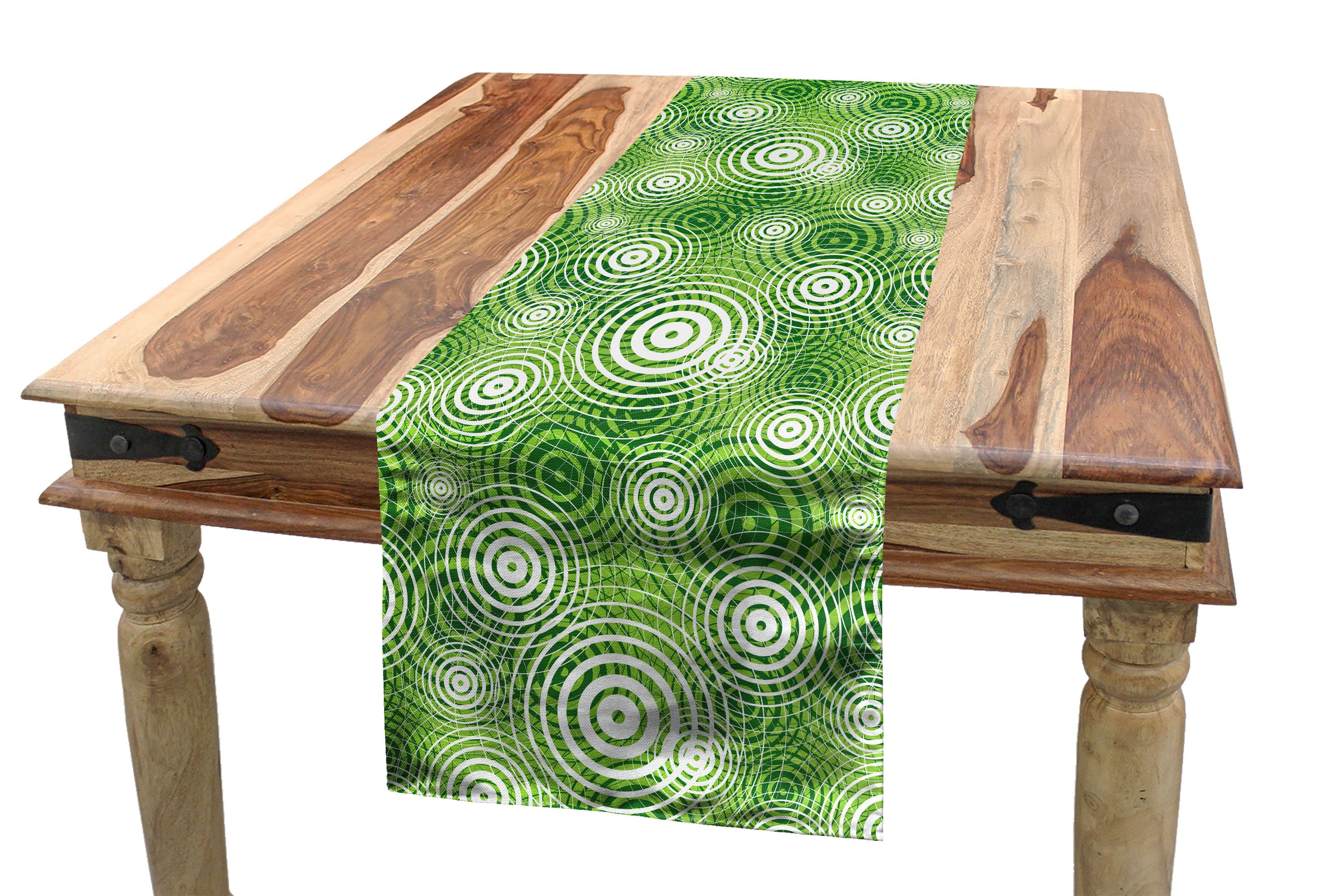 Abakuhaus Tischläufer Esszimmer Küche Rechteckiger Dekorativer Tischläufer, Abstrakt Circular Abgerundete Eco