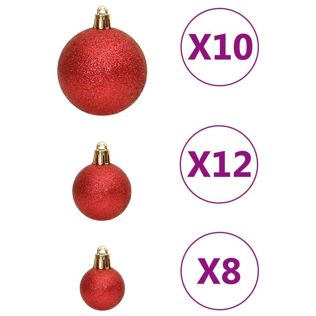 111-tlg. vidaXL Polystyrol Weihnachtskugel-Set Rot (111-tlg) Christbaumschmuck