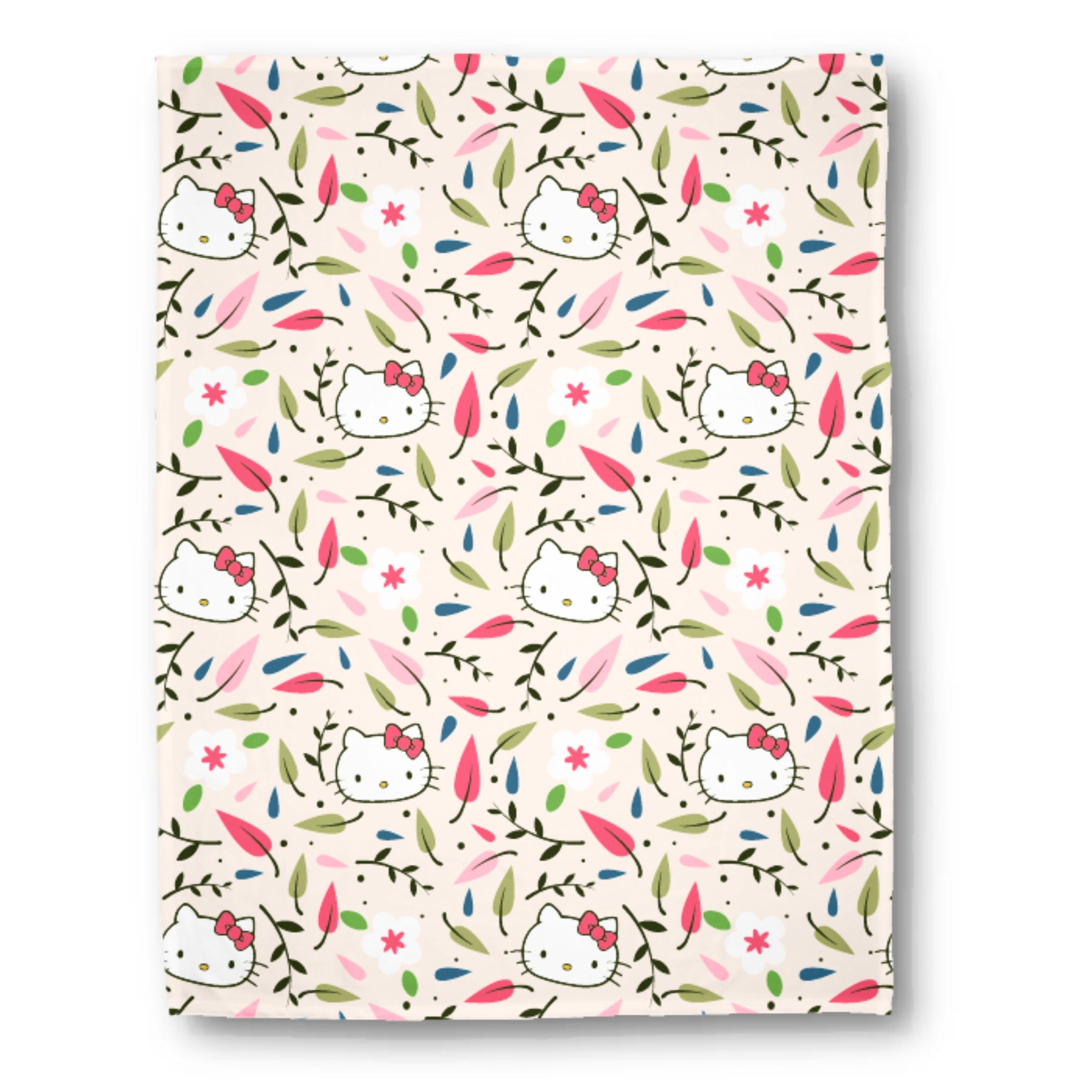 Kinderdecke Hello Kitty Blütenzauber 130 x 170 cm passend zur Постельное белье, MTOnlinehandel, Geschenkidee für Mädchen, weich und kuschelig