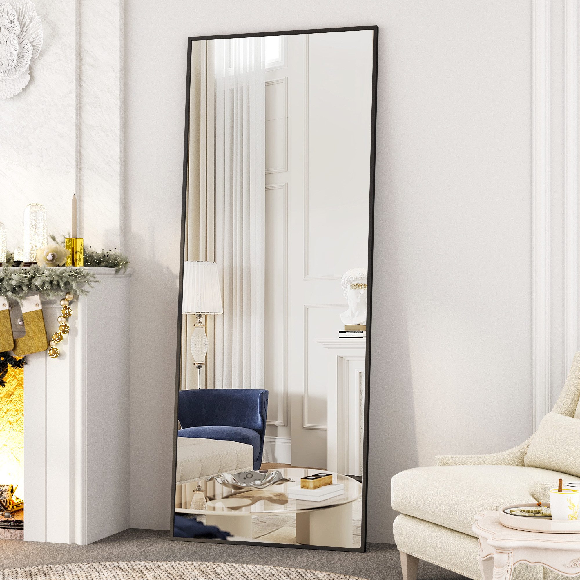 Boromal Wandspiegel Spiegel groß 150X50cm Schwarz günstig online kaufen