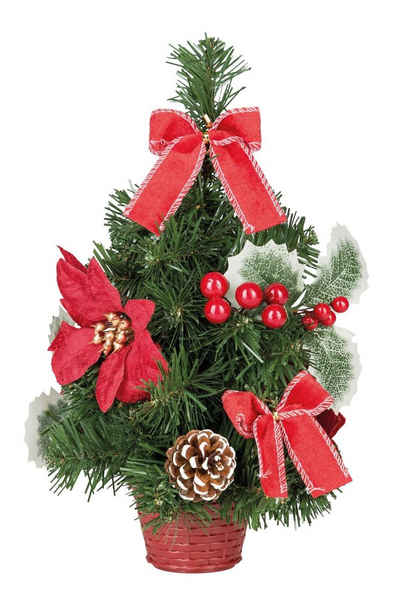 Idena Künstlicher Weihnachtsbaum Dekobaum / Weihnachtsbaum mit Weihnachtsstern / Höhe: ca. 30cm