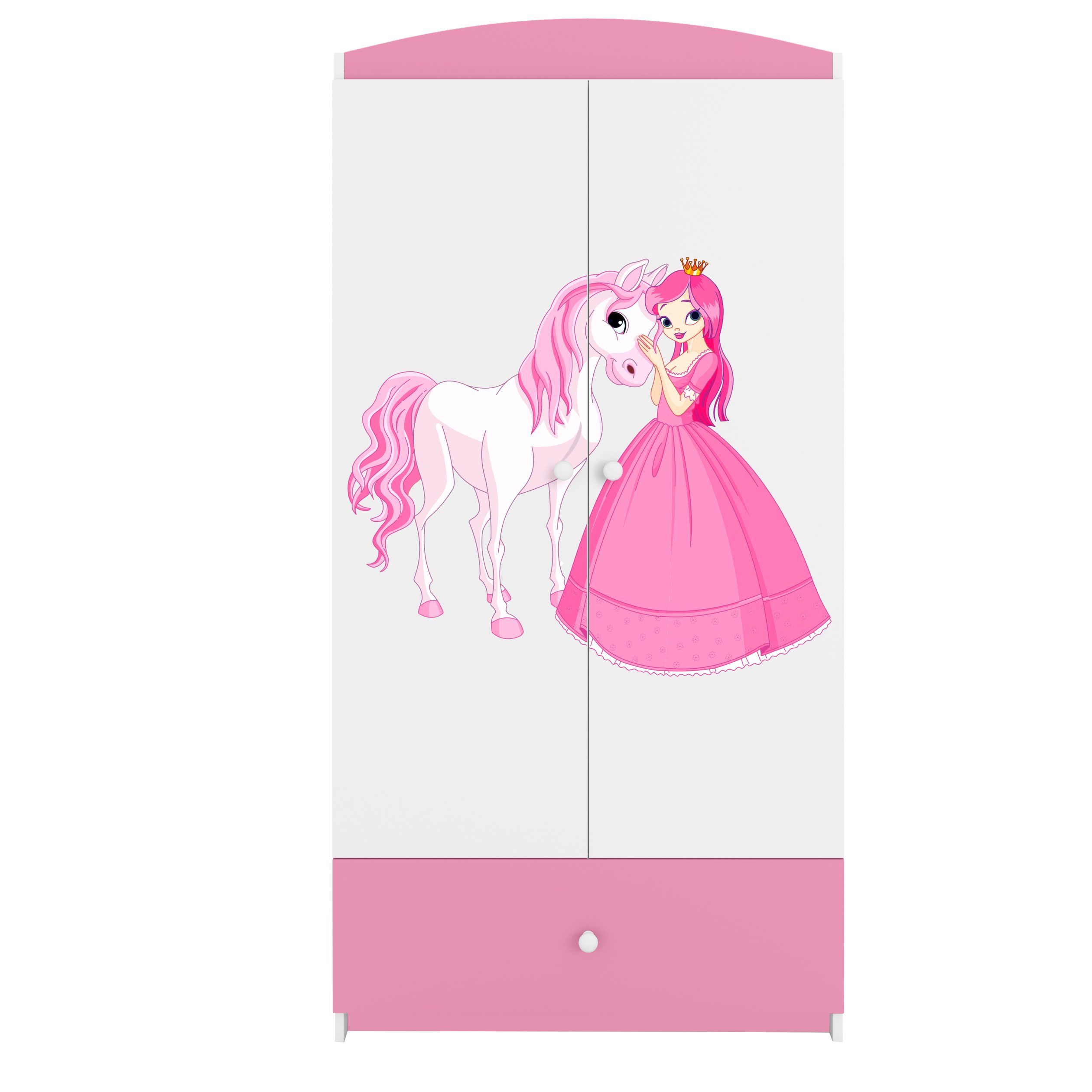 Raumhirsch Furniture Kinderkleiderschrank mit liebevollen Motiven - Kleiderschrank für Kinder (Kinderzimmerschrank für Mädchen, Mit Ablagefächern & Kleiderstange) hochwertige Verarbeitung, sanfte Farben, verschiedene Designs