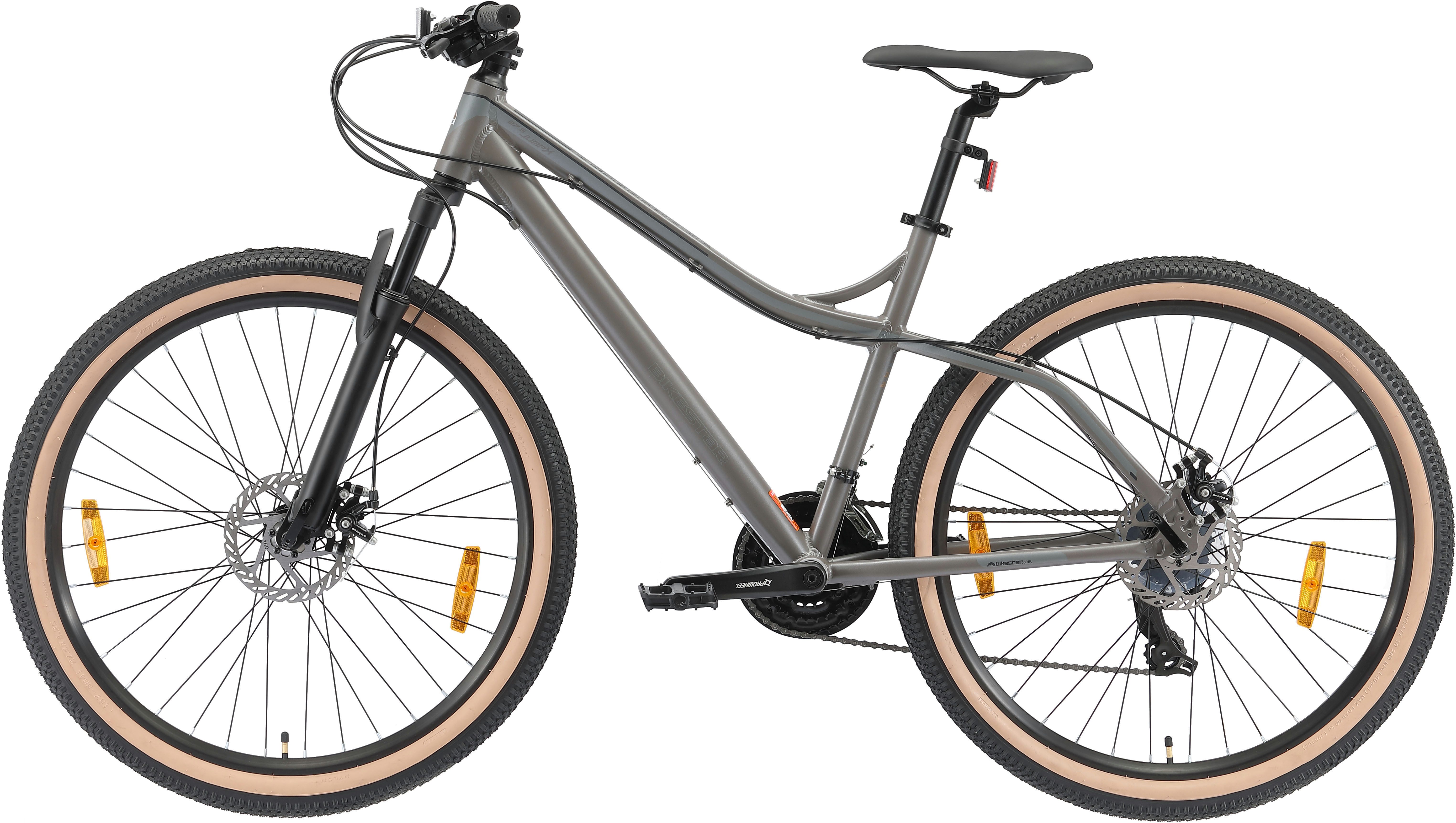 Bikestar Mountainbike, 21 Gang Shimano RD-TY300 Schaltwerk, Kettenschaltung, für Damen und Herren, Kettenschaltung