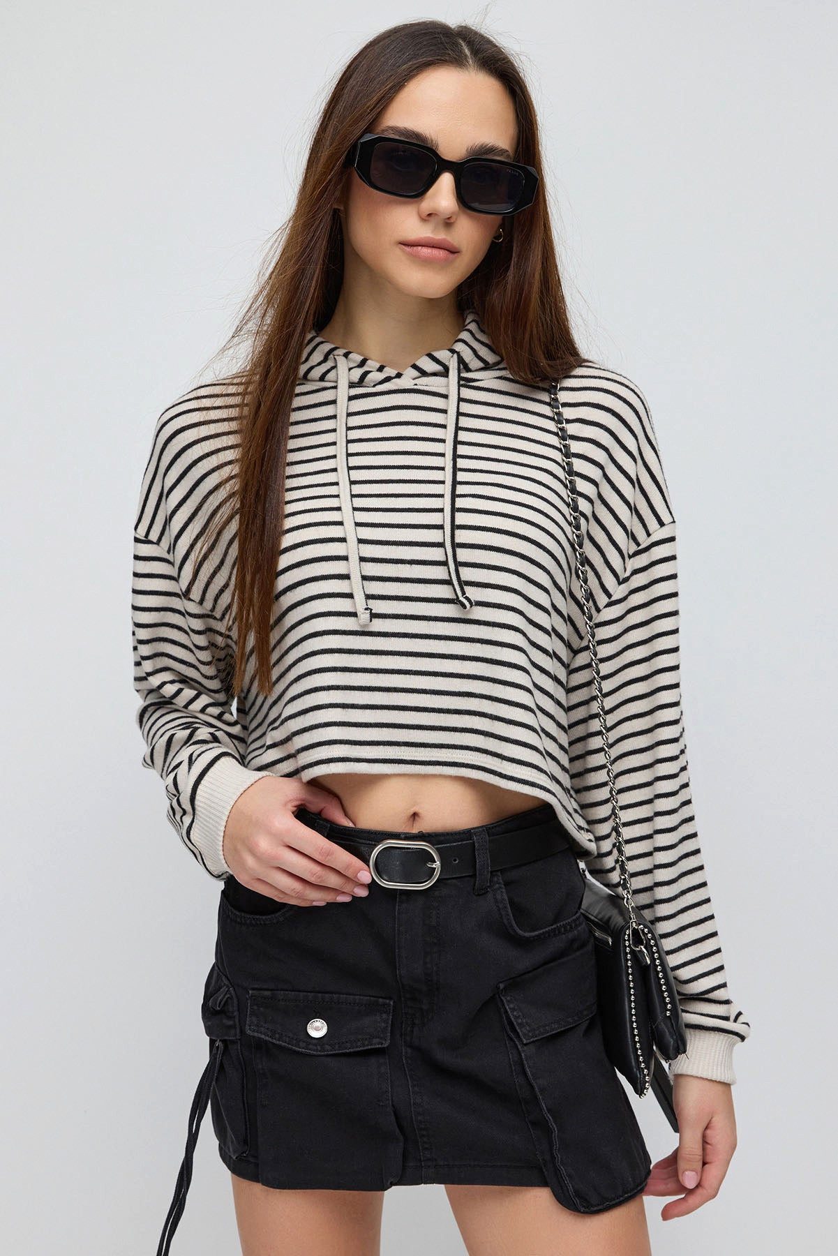 No Matter What Sweatshirt Weicher Kapuzen-Crop-Top günstig online kaufen