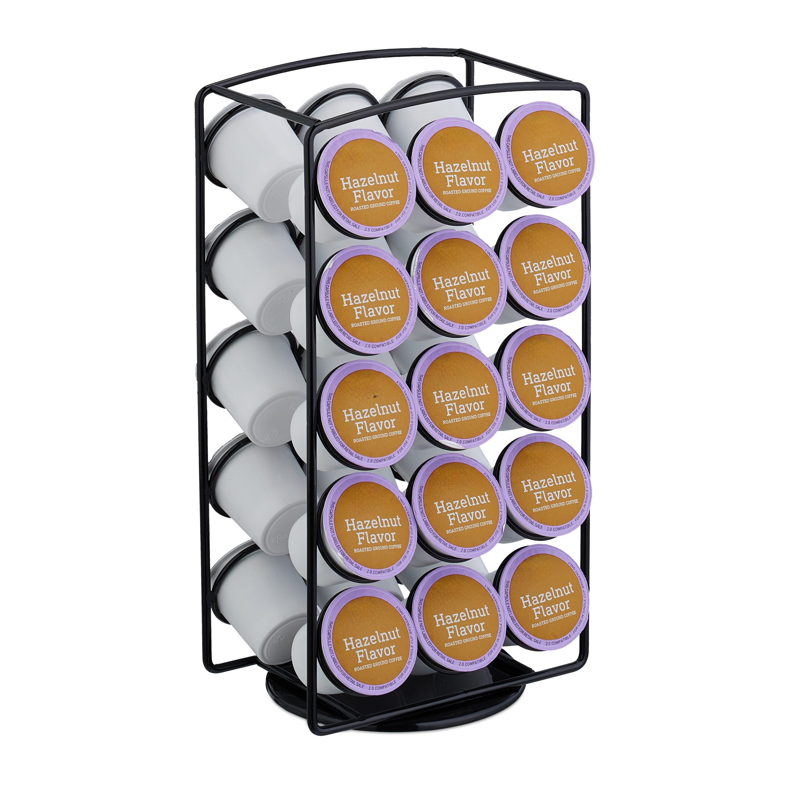 relaxdays Kapselhalter für 30 K Cups, schwarz