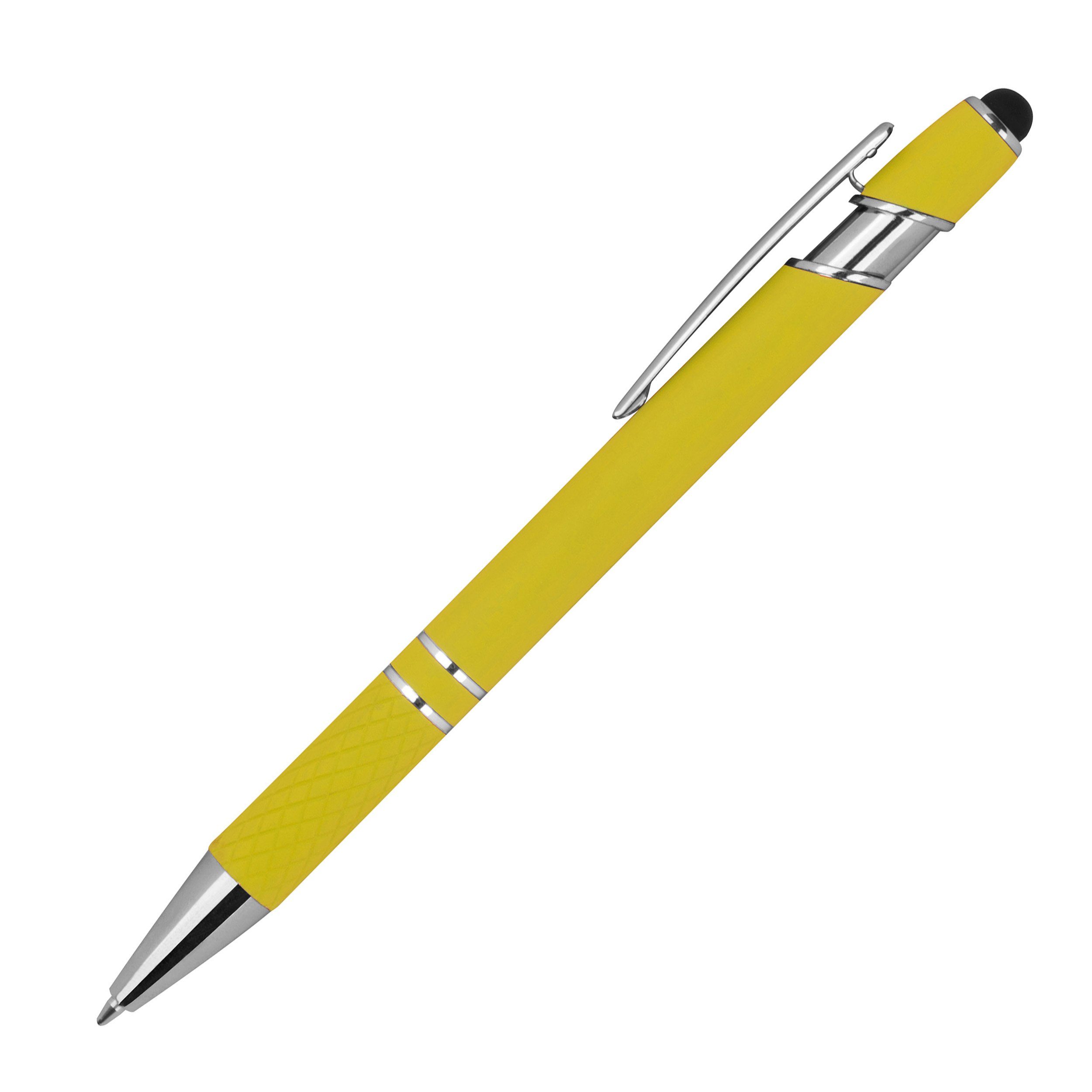 Kugelschreiber 10 Touchpen Kugelschreiber aus Metall / mit Muster / Farbe: gelb