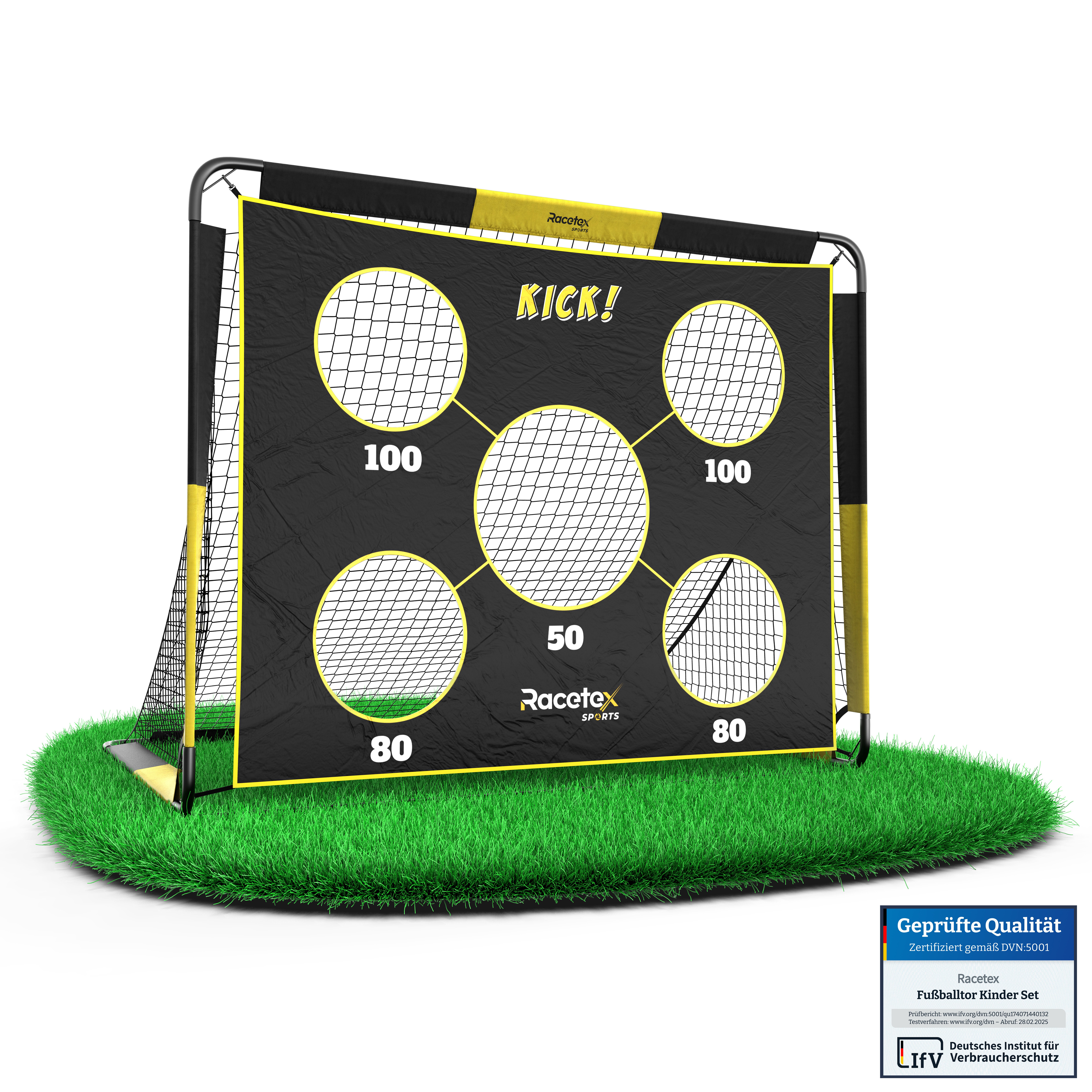 Fußballtor 2-in-1 Fußballtor mit Torwand – robust, mobil & schnell