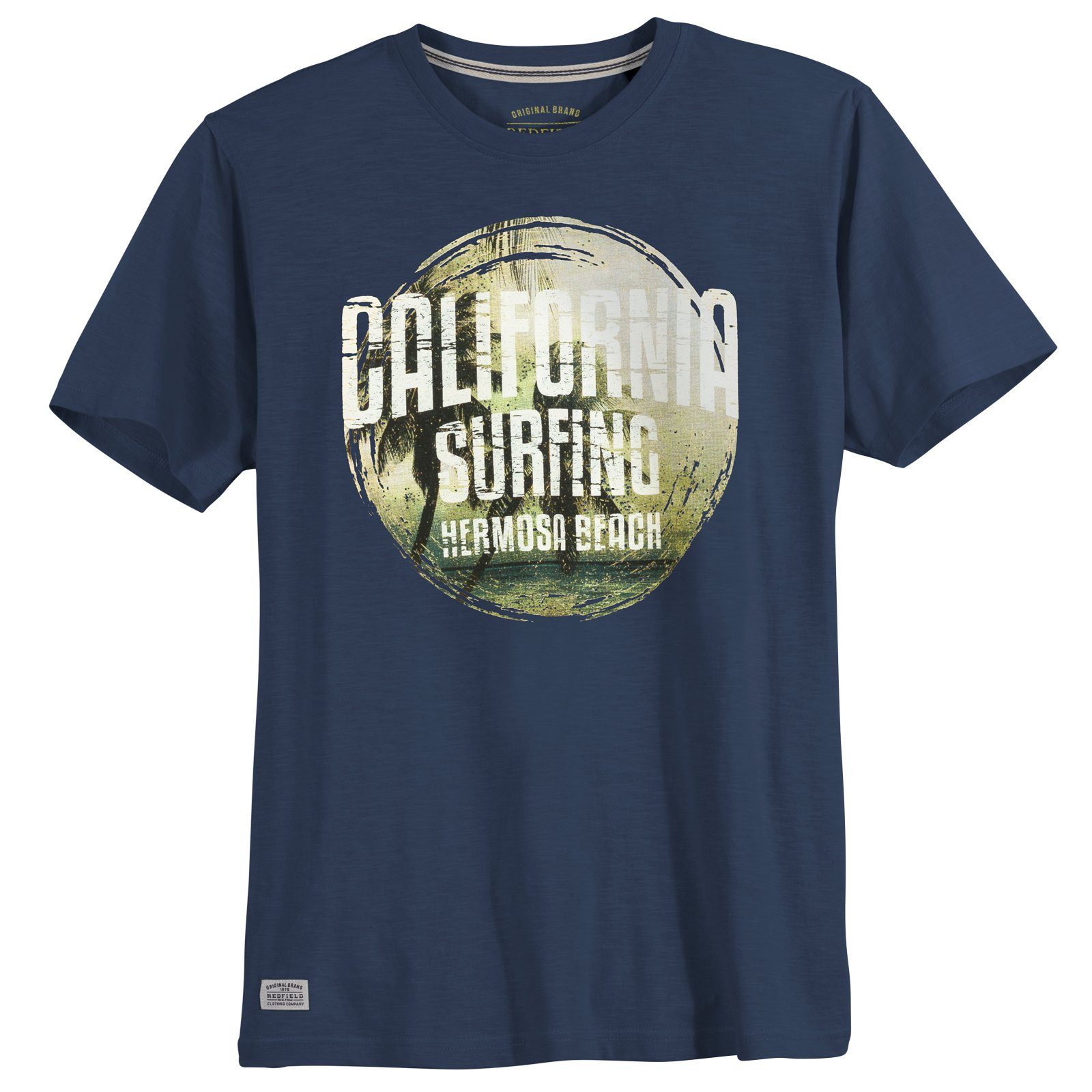 denimblau Große Redfield redfield Größen T-Shirt California Herren Print-Shirt Surfing