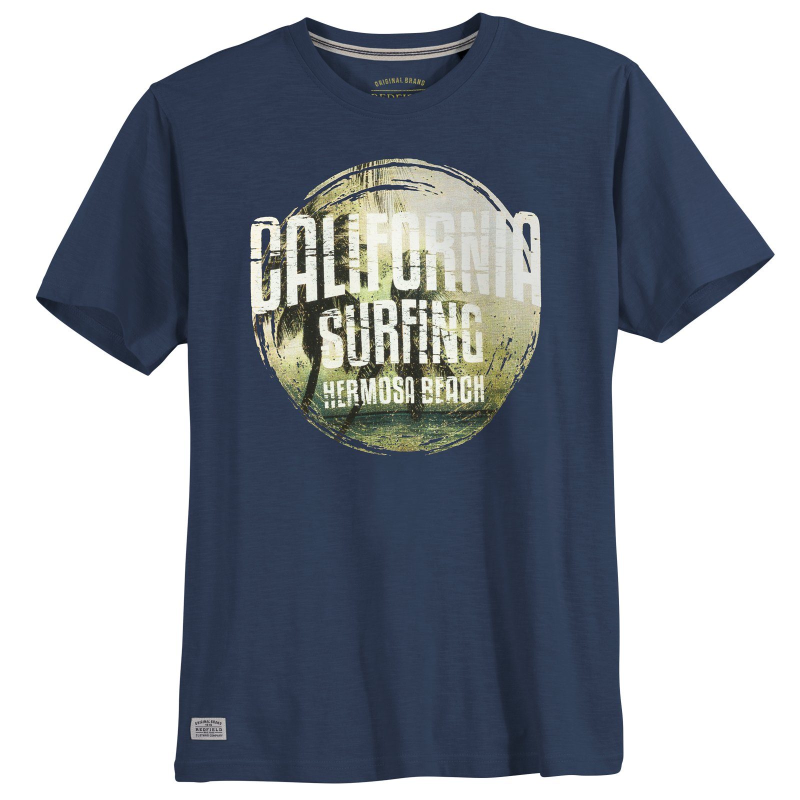 redfield Print-Shirt Große Größen Herren T-Shirt California Surfing denimblau Redfield