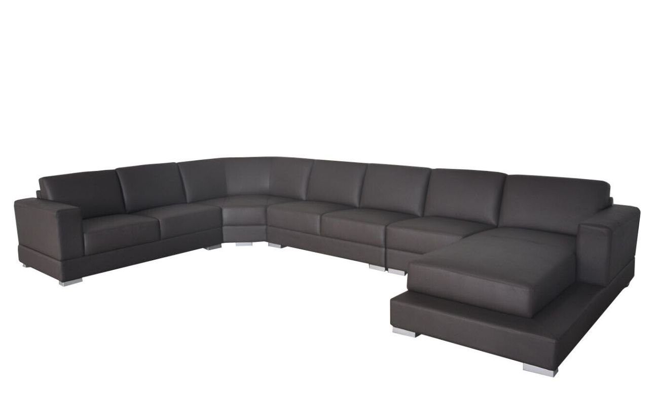 JVmoebel Ecksofa Ecke Leder Modern Couch Wohnlandschaft Ledersofa Sofa U-Form