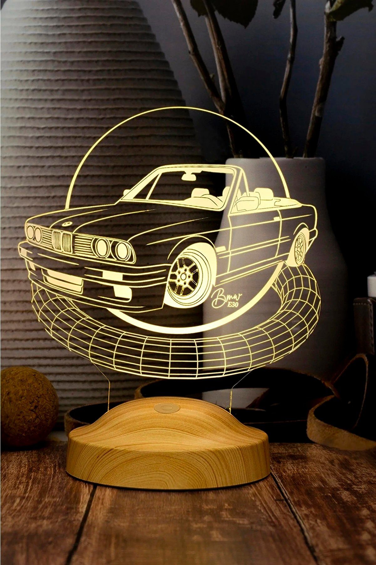 integriert, Geschenkelampe Gravur Nachttischlampe Farben 7 3D Jungen, LED mit für Geschenk Männer fest AutoFans, Nachttischlampe Licht Automobile Klassische für Leuchte