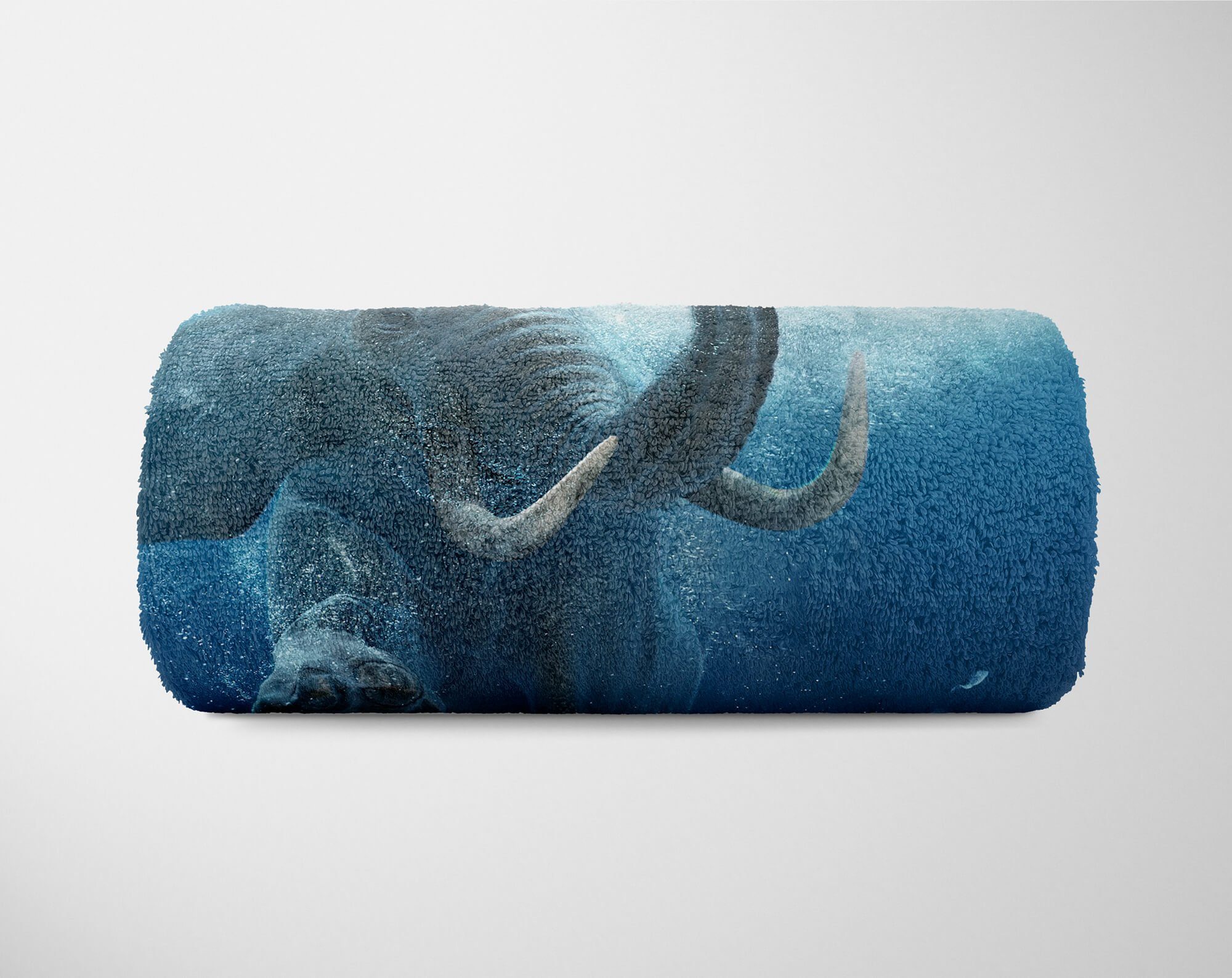 Wasser, mit Strandhandtuch Handtuch Tiermotiv Saunatuch Handtuch Sinus im Baumwolle-Polyester-Mix Kuscheldecke Handtücher Elefant Art (1-St),