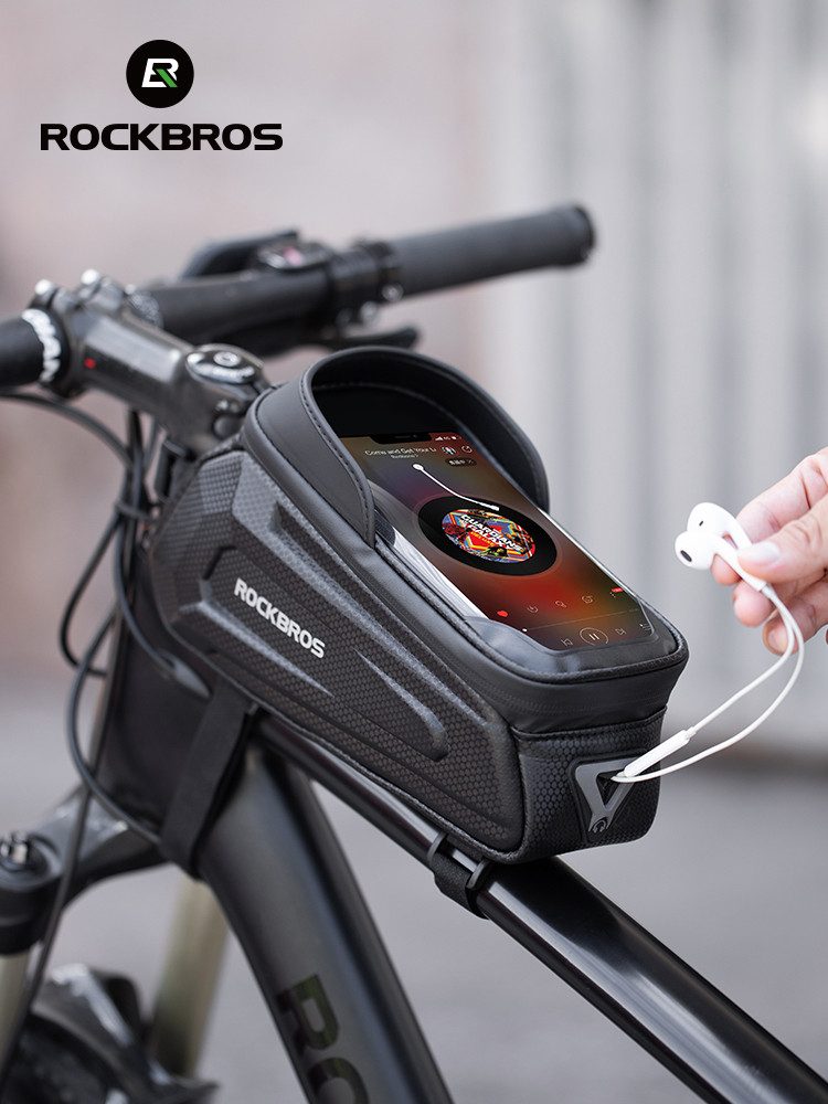 ROCKBROS Fahrradtasche Fahrrad Rahmentasche Handytasche wasserdicht Fahrradtasche, 1,7L Volumen Wasserdicht