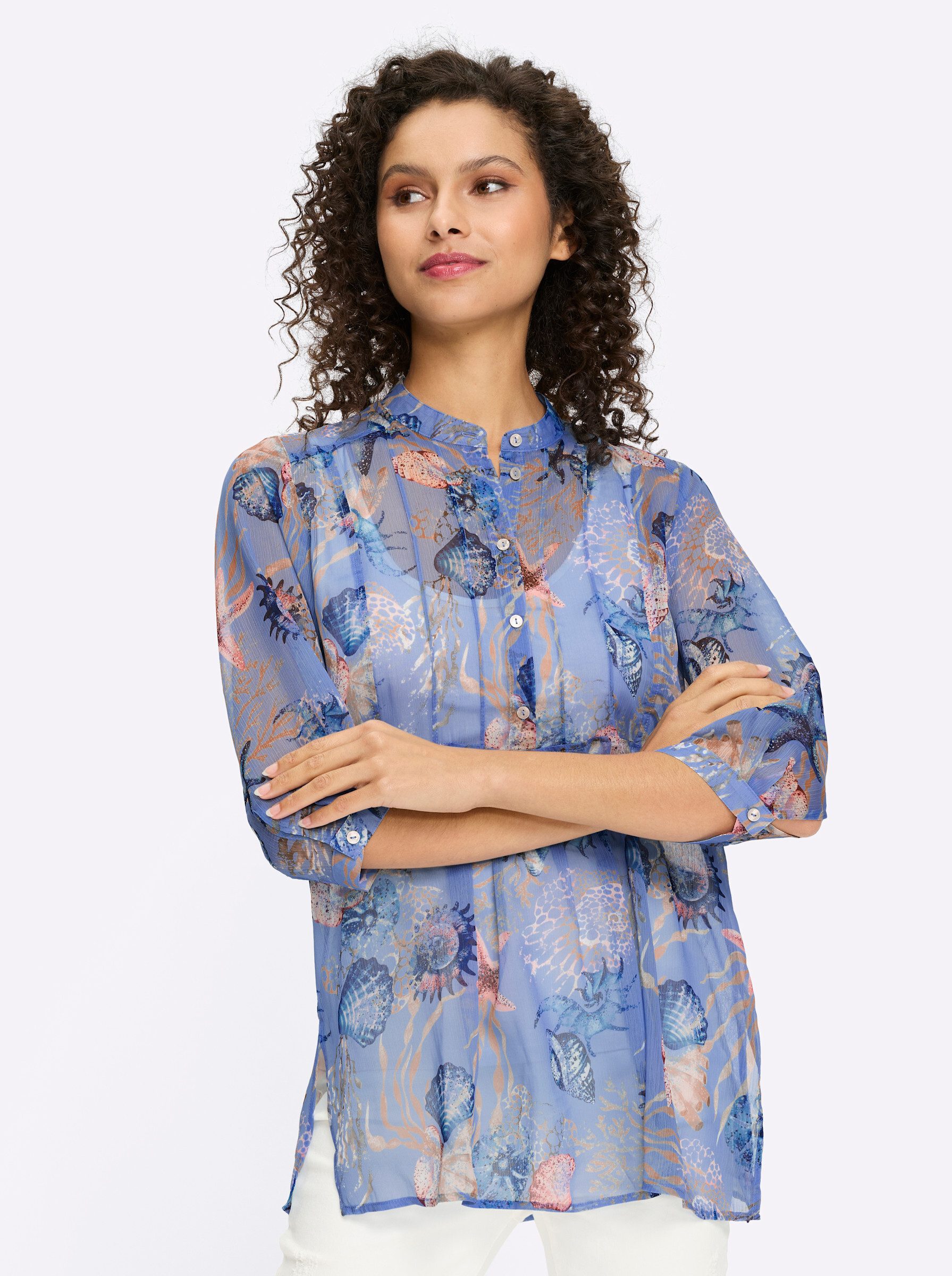 heine Klassische Bluse Druck-Tunika 3/4-Arm