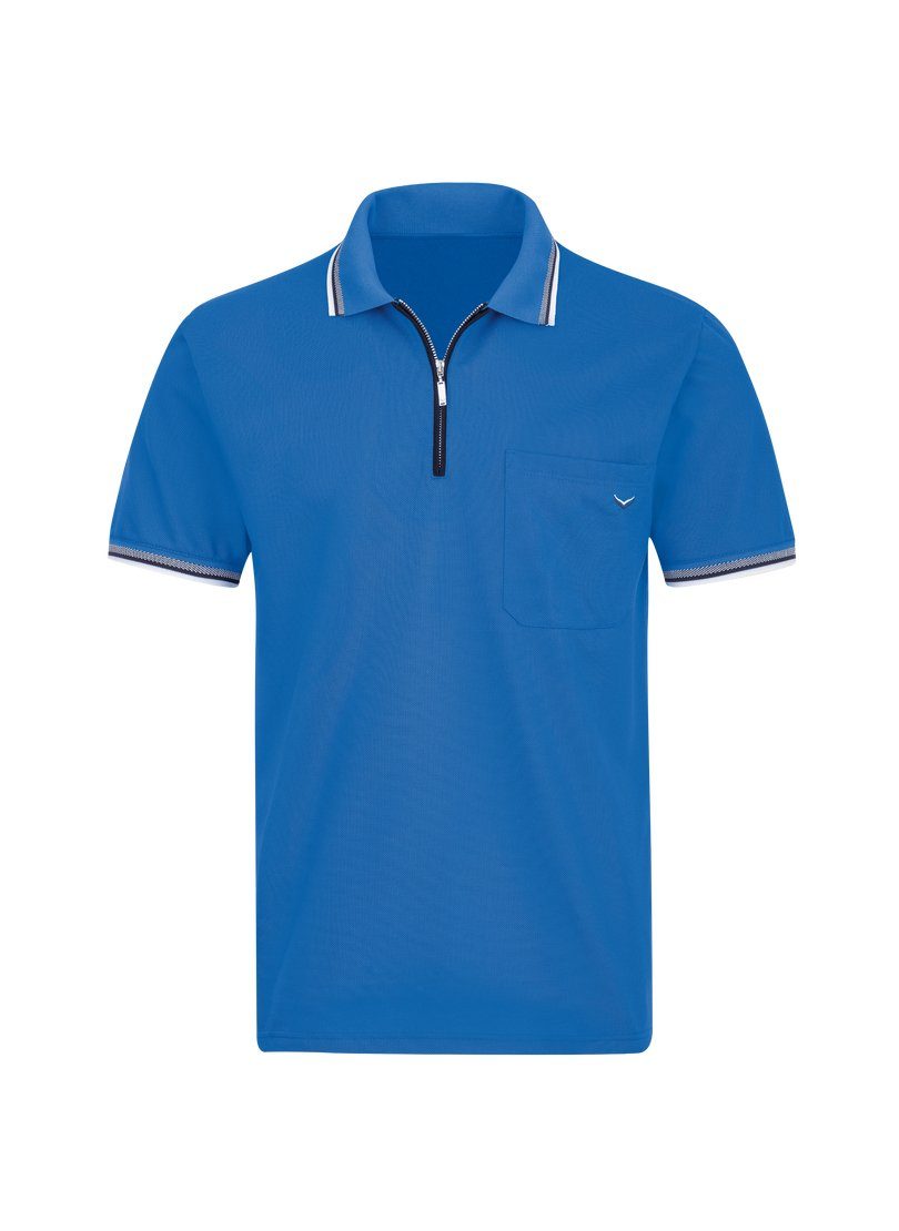 Trigema Poloshirt TRIGEMA Poloshirt mit Reißverschluss electric-blue | Poloshirts
