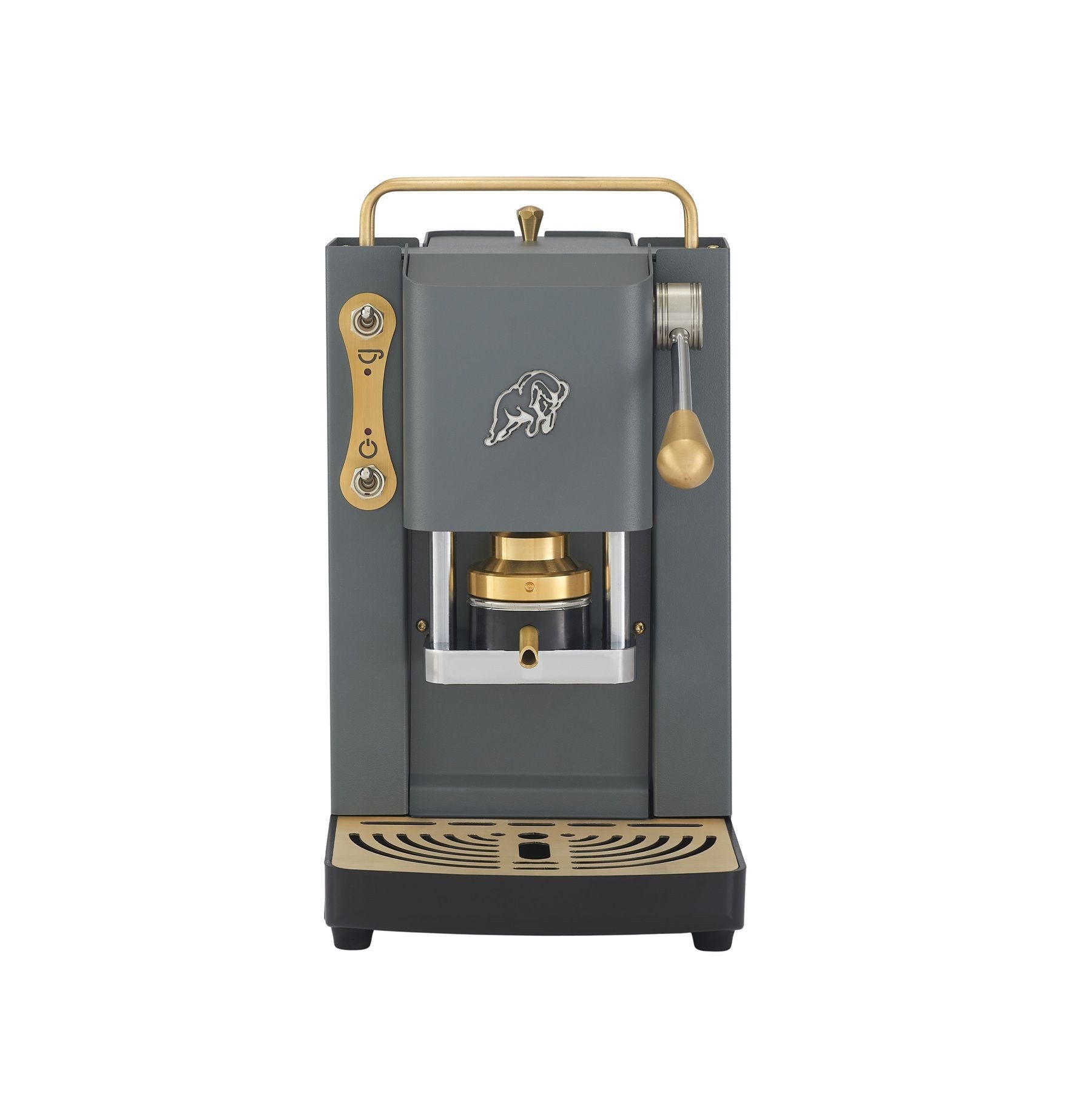 Faber Coffee Machines Espressomaschine Pro Essential Messing Kaffeepadmaschine, 44m ESE Pads, Messing-Details mit hochwertigem 3D-Logo