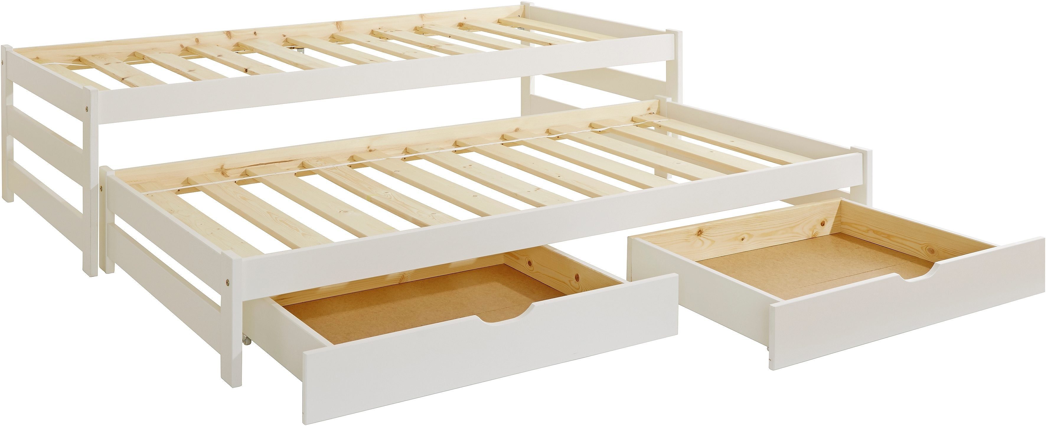 OTTO home Funktionsbett "TORGNY " mit 2 Schubladen, mit zwei Schlafplätzen, aus massiver Kiefer, FSC®-zertifiziert