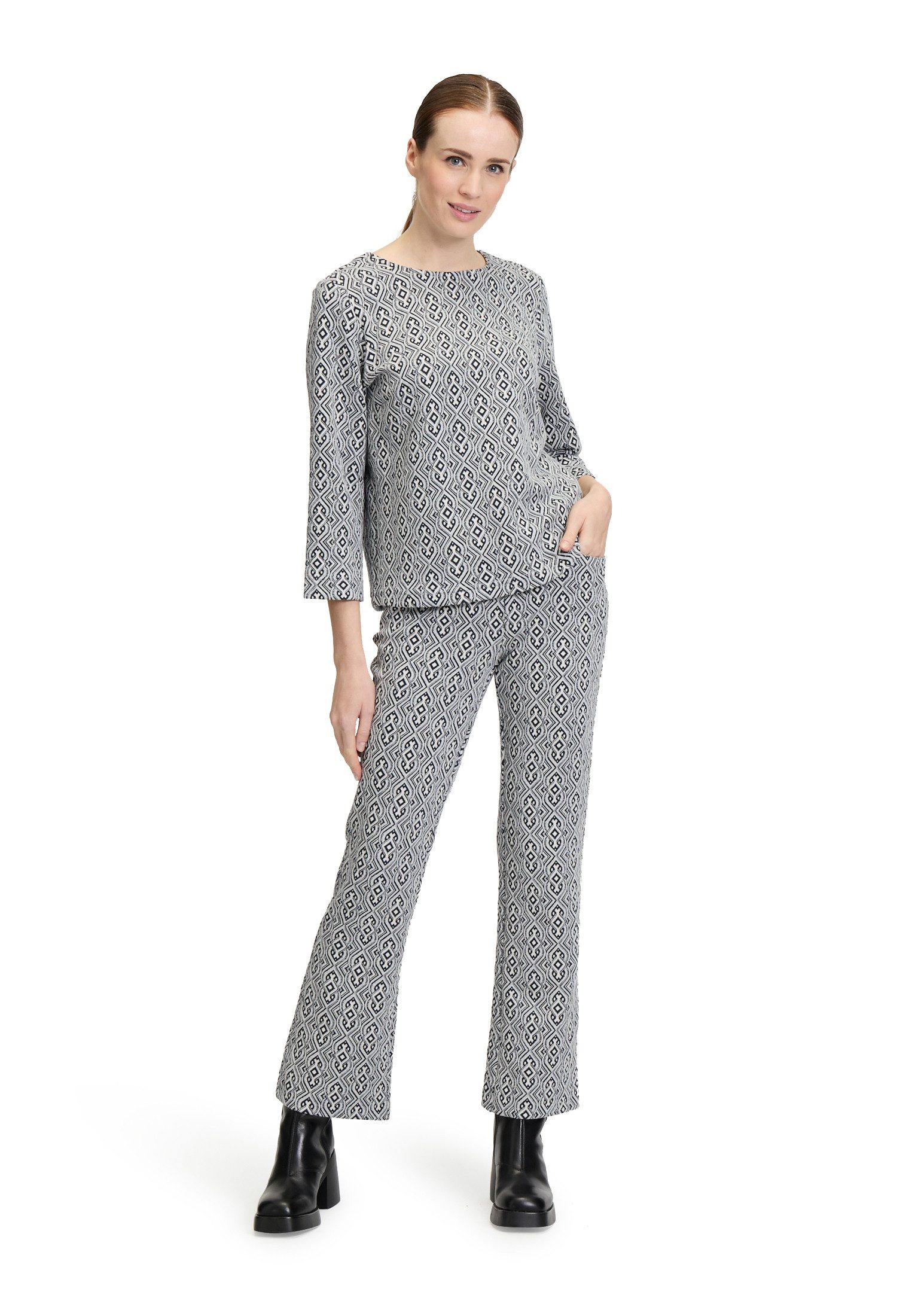Cartoon Stretch-Hose Damen mit Jacquard Material