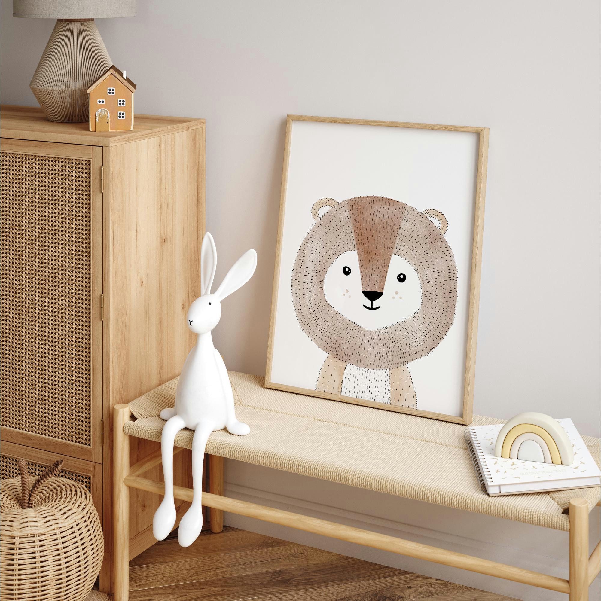 MeinBaby123® Poster Bilder Kinderzimmer, Tiere Poster Kinderzimmer Deko, Babyzimmer Deko, Tier Wandbilder – Bild 4 von 5