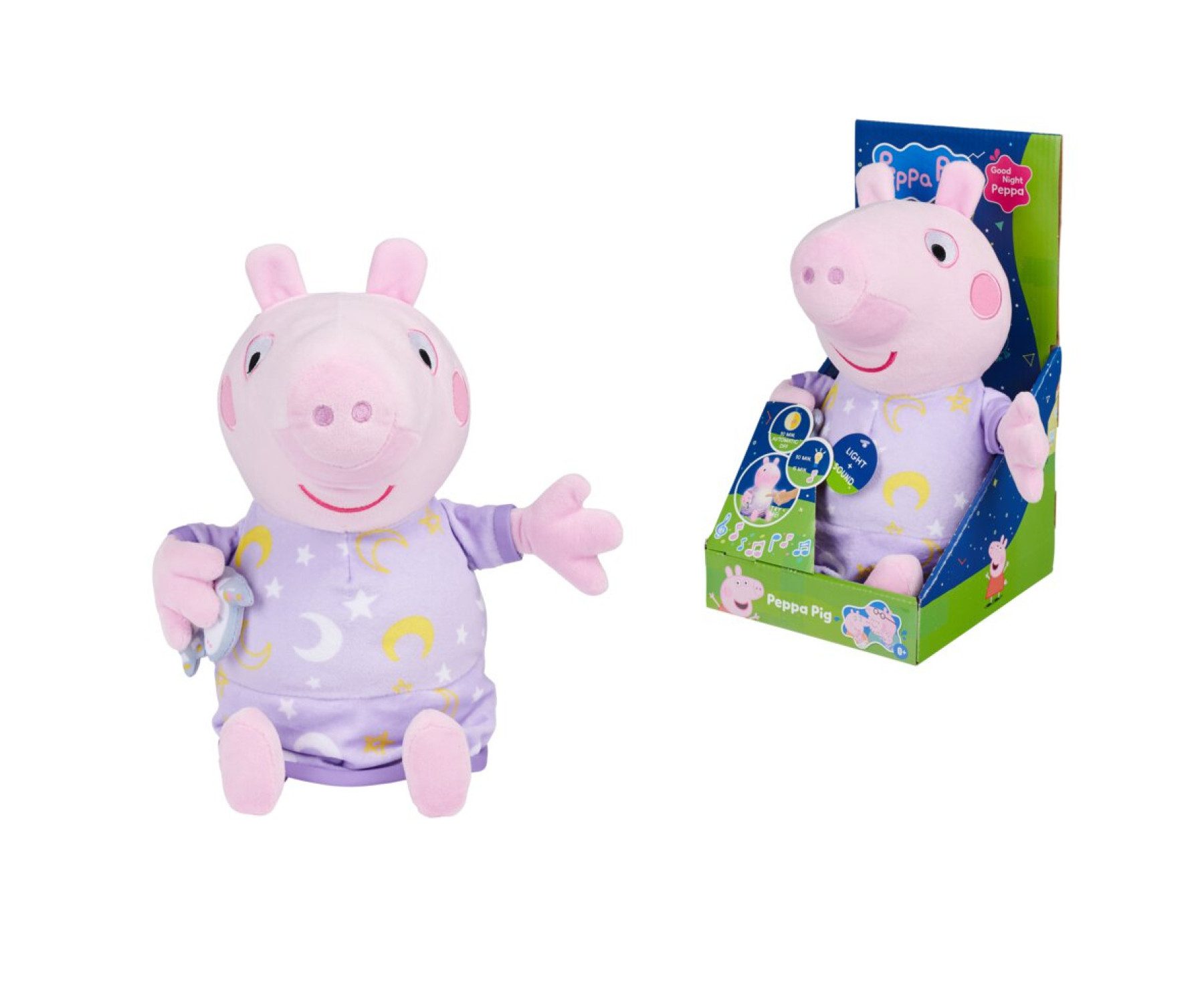 SIMBA Plüschfigur Peppa Pig Plüsch Gute Nacht Peppa, Einschlafhilfe mit Licht und Sound