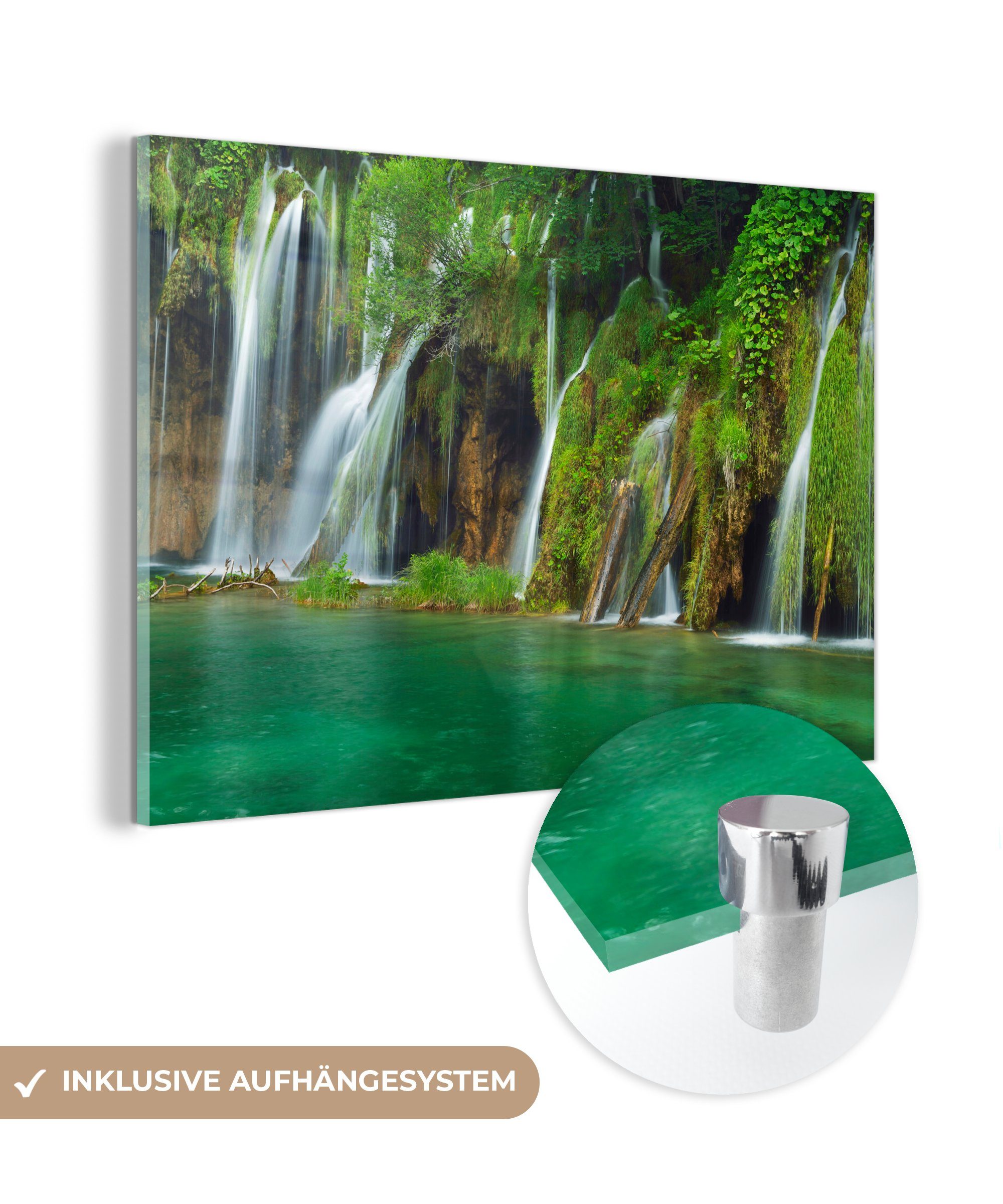 MuchoWow Acrylglasbild Wunderschöne Natur im Nationalpark Plitvicer Seen, (1 St), Acrylglasbilder Wohnzimmer & Schlafzimmer
