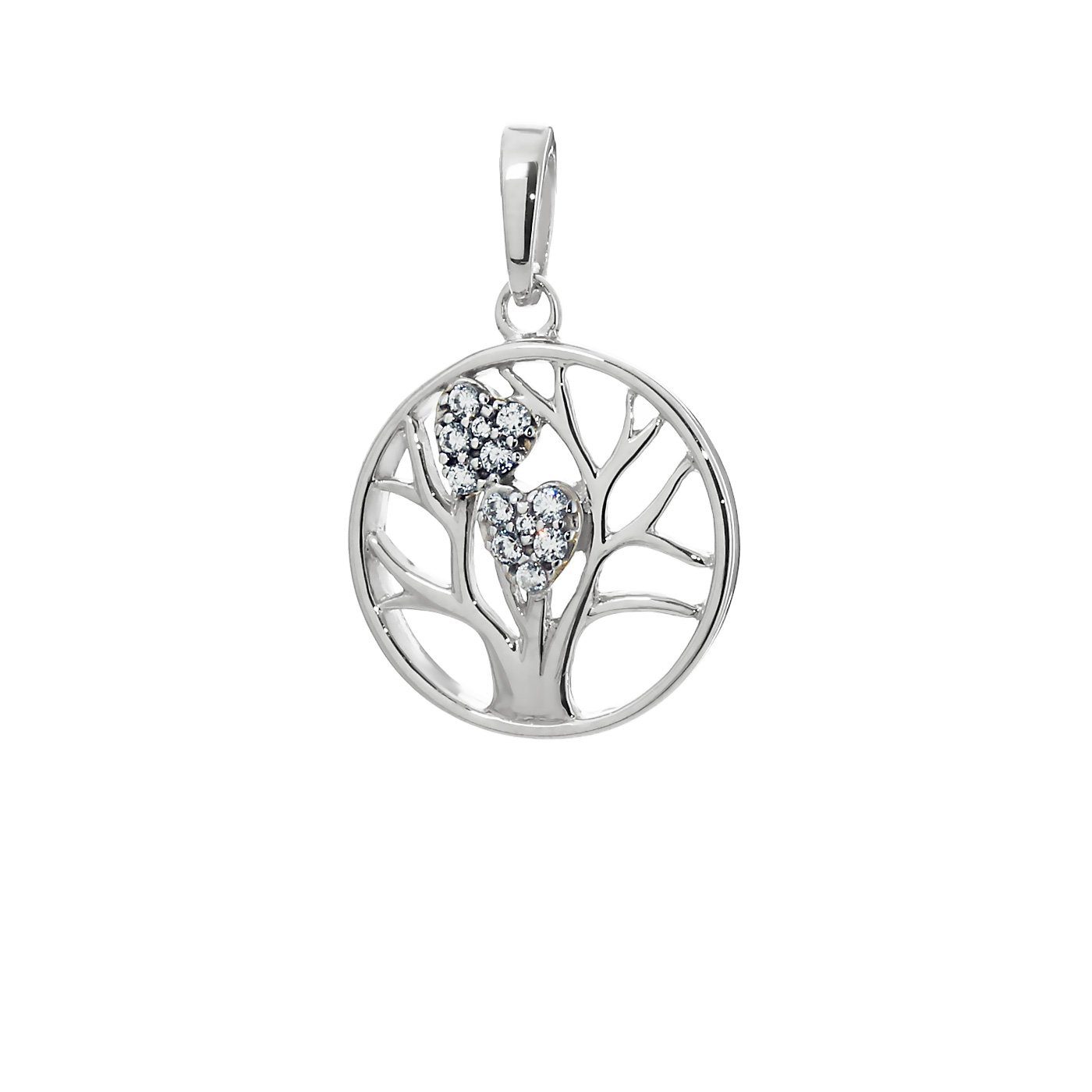 NKlaus Kettenanhänger Baum Des Lebens Ø 14mm Kettenanhänger 925 Sterling, Rhodiniert