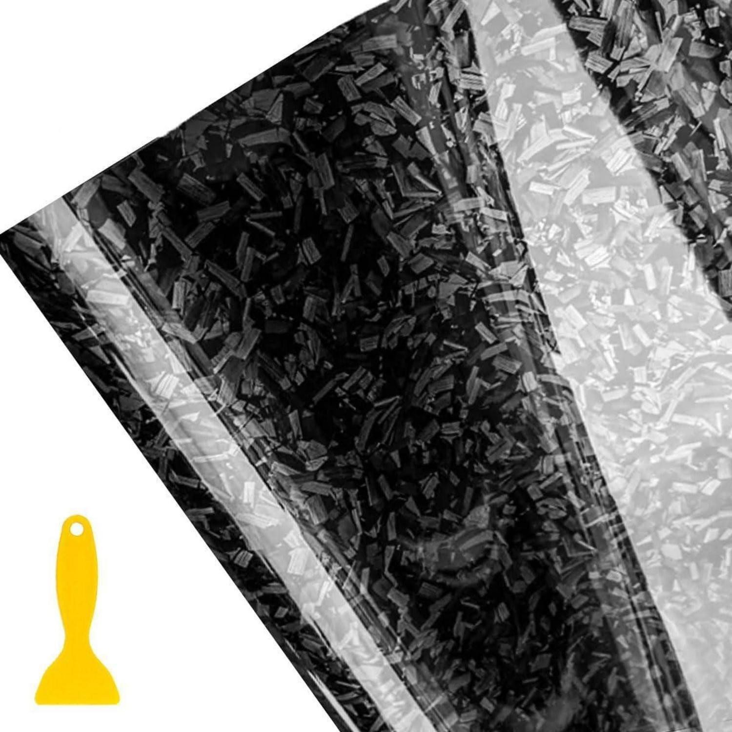 LuxusKollektion Lackschutzfolie Carbon Folie Geschmiedete Selbstklebend Vinyl Glänzend Schwarz, (1-St)