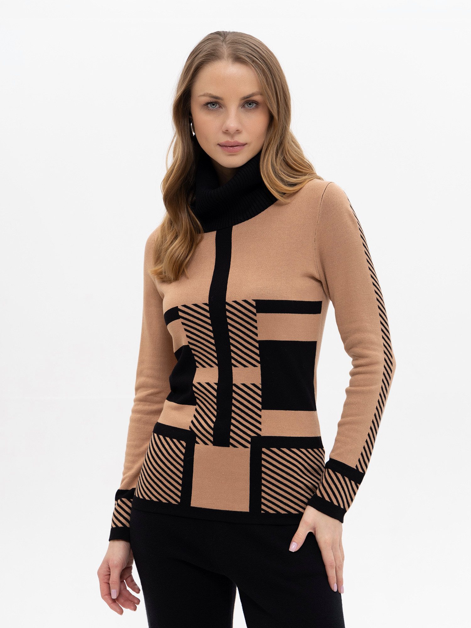 Passioni Rollkragenpullover mit Colour-blocking günstig online kaufen