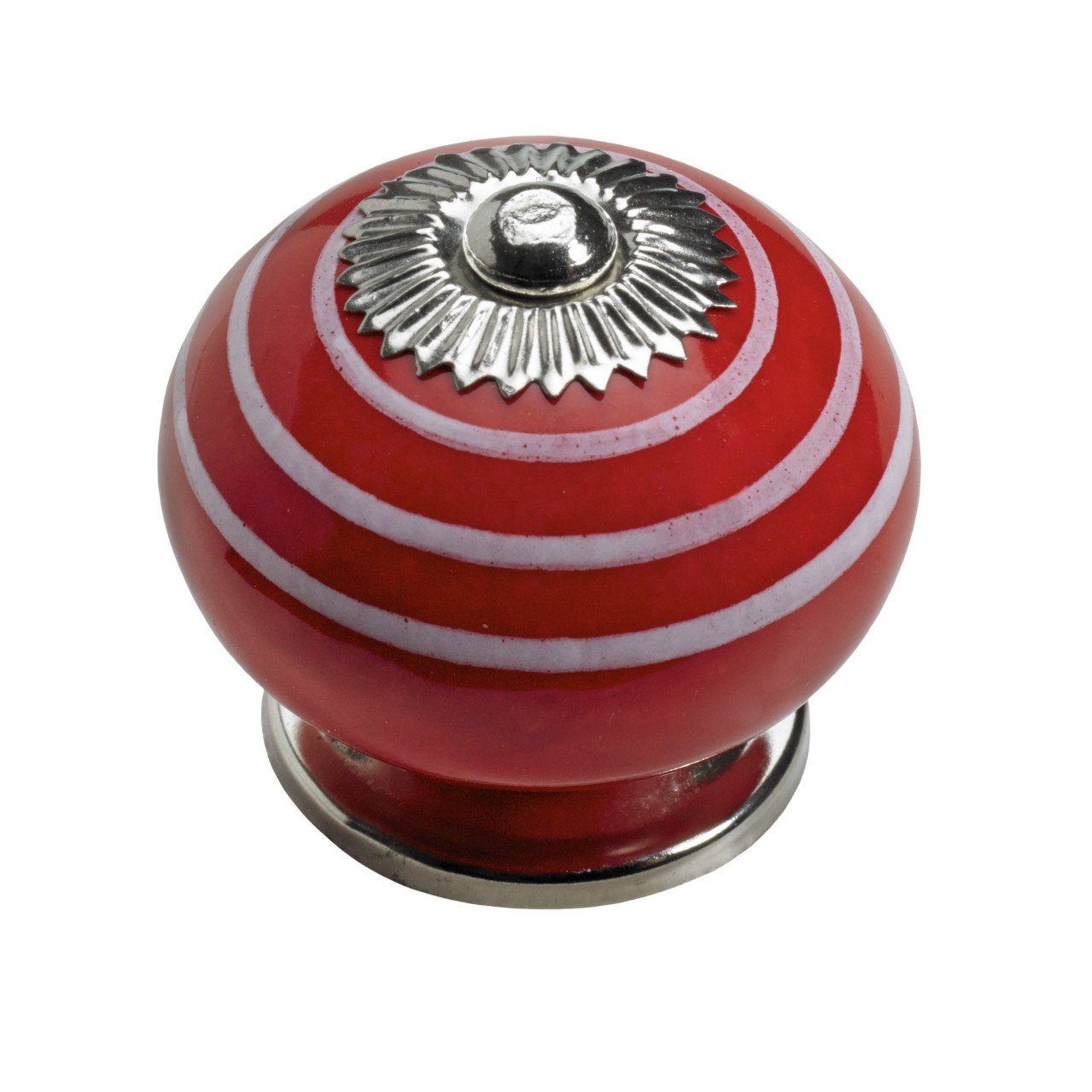 Hettich Мебельknopf Hettich Мебельknopf Keramik rot weiß gestreift Ø