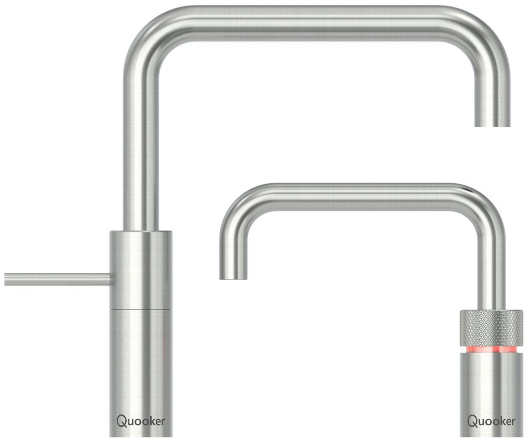 QUOOKER Küchenarmatur Nordic Square Twintaps mit PRO3 Reservoir Voll-Edelstahl 3NSRVSTT *inkl. 7 JAHRE GARANTIE*