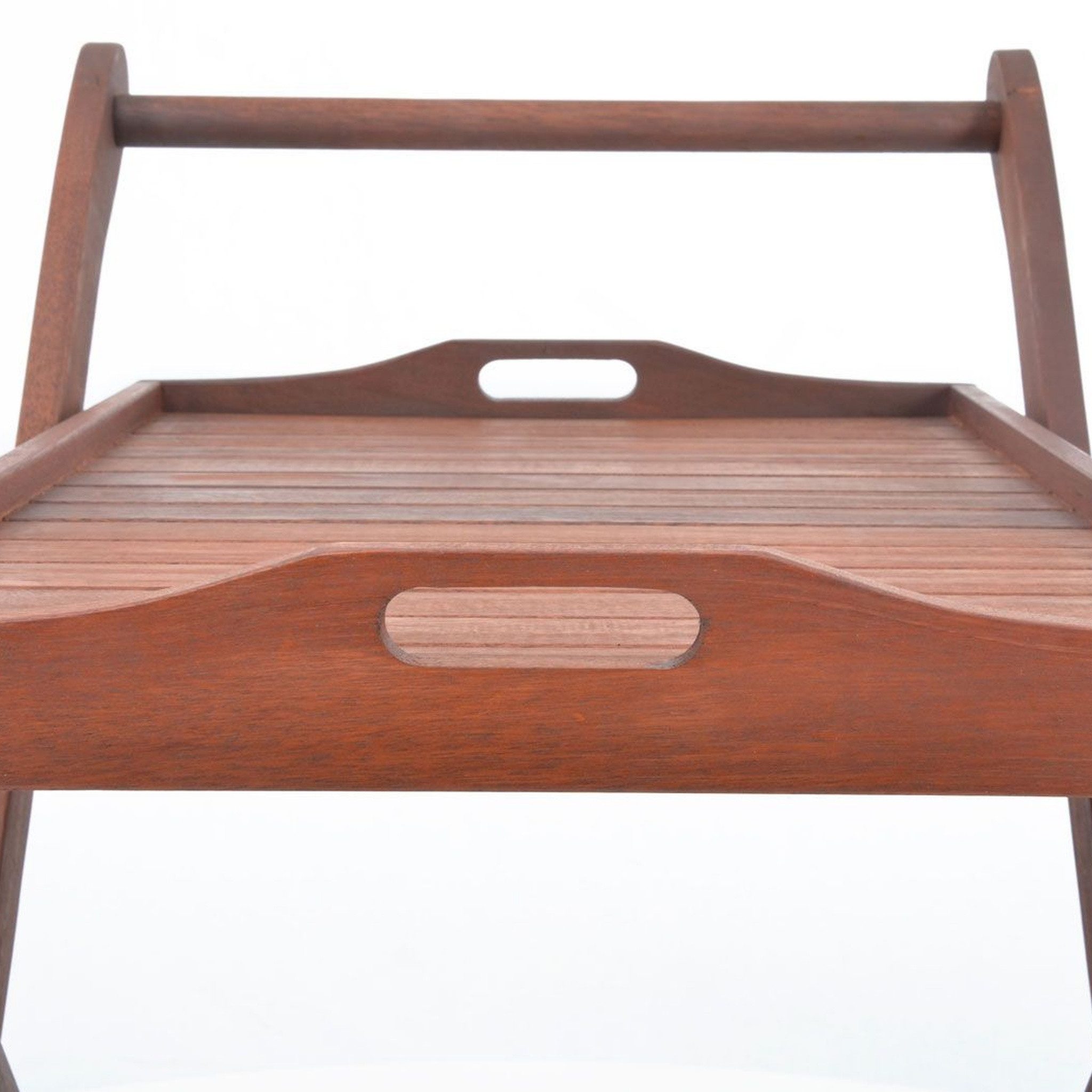 Hecht Servierwagen aus Merantiholz mit Getränkehalter und abnehmbarem Tablett, 84 x 50 x 81 cm