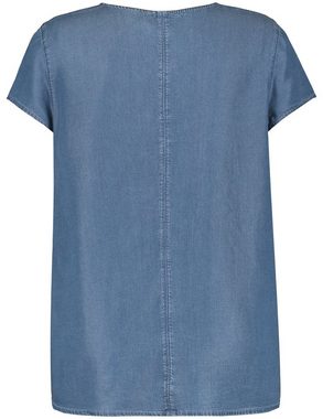 Samoon Kurzarmbluse Blusenshirt in Jeans-Optik