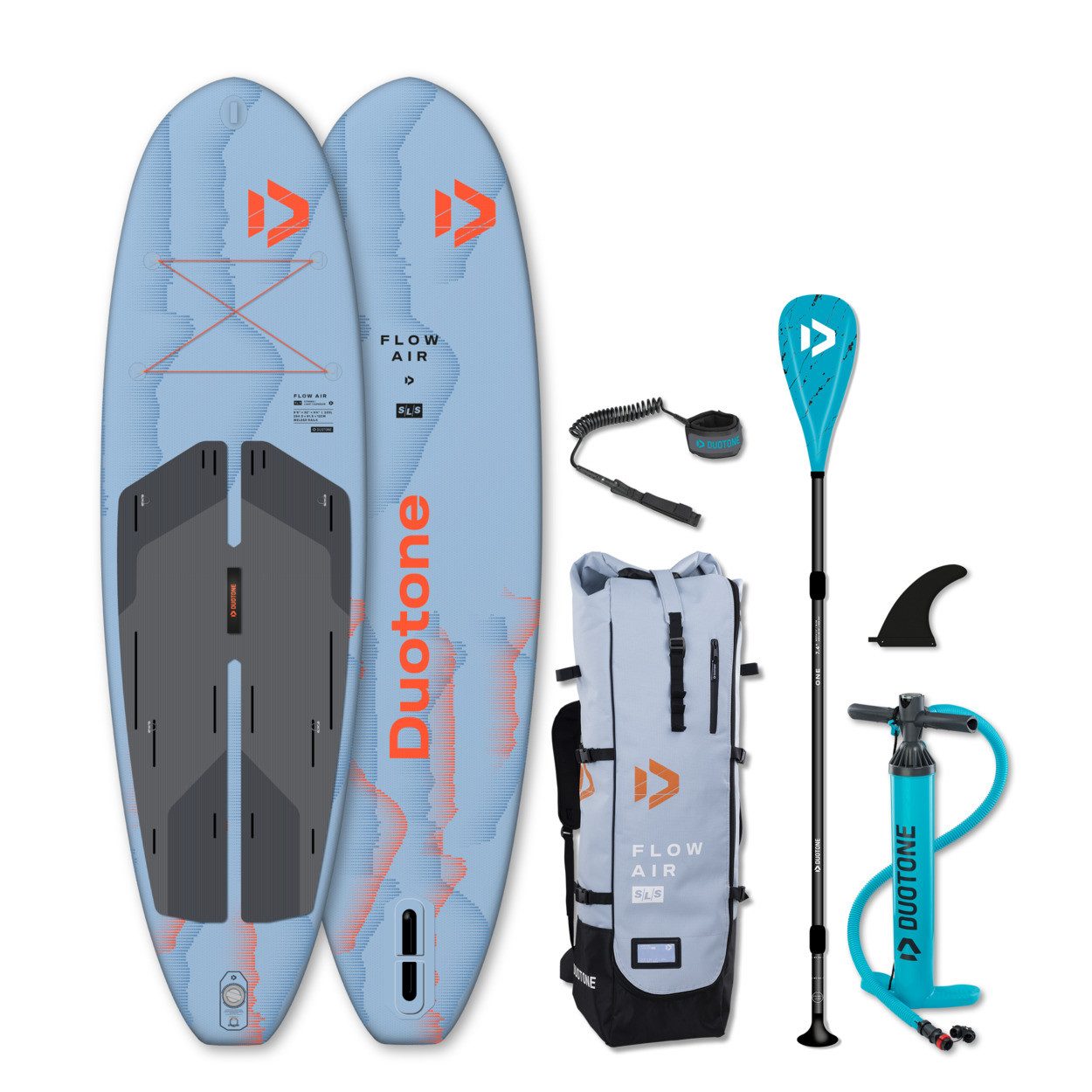 DuoTone SUP-Board DUOTONE FLOW AIR SLS 10'4 iSUP SUP Board Allround leicht Set 7,0Kg