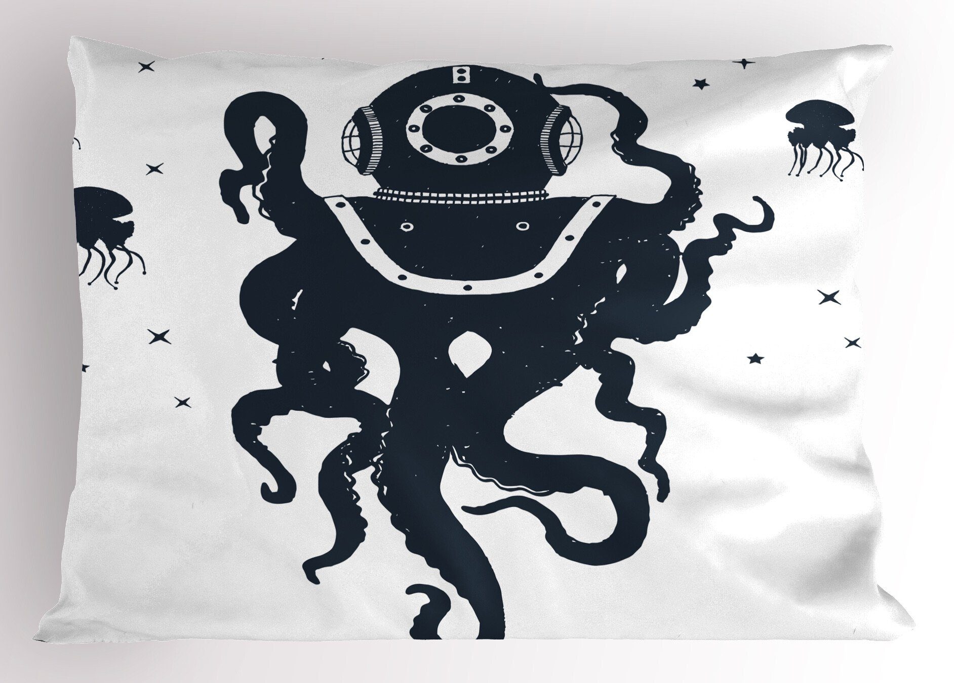 Kissenbezüge Dekorativer Standard King Size Gedruckter Kissenbezug, Abakuhaus (1 Stück), Vintage Nautical Tattoo Octopus-Kostüm