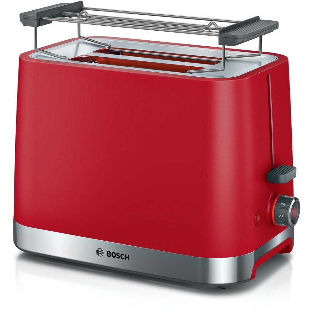 BOSCH Toaster TAT4M224, 2 Scheiben Auftaufunktion Sicherheitsabschaltung rot | Langschlitztoaster