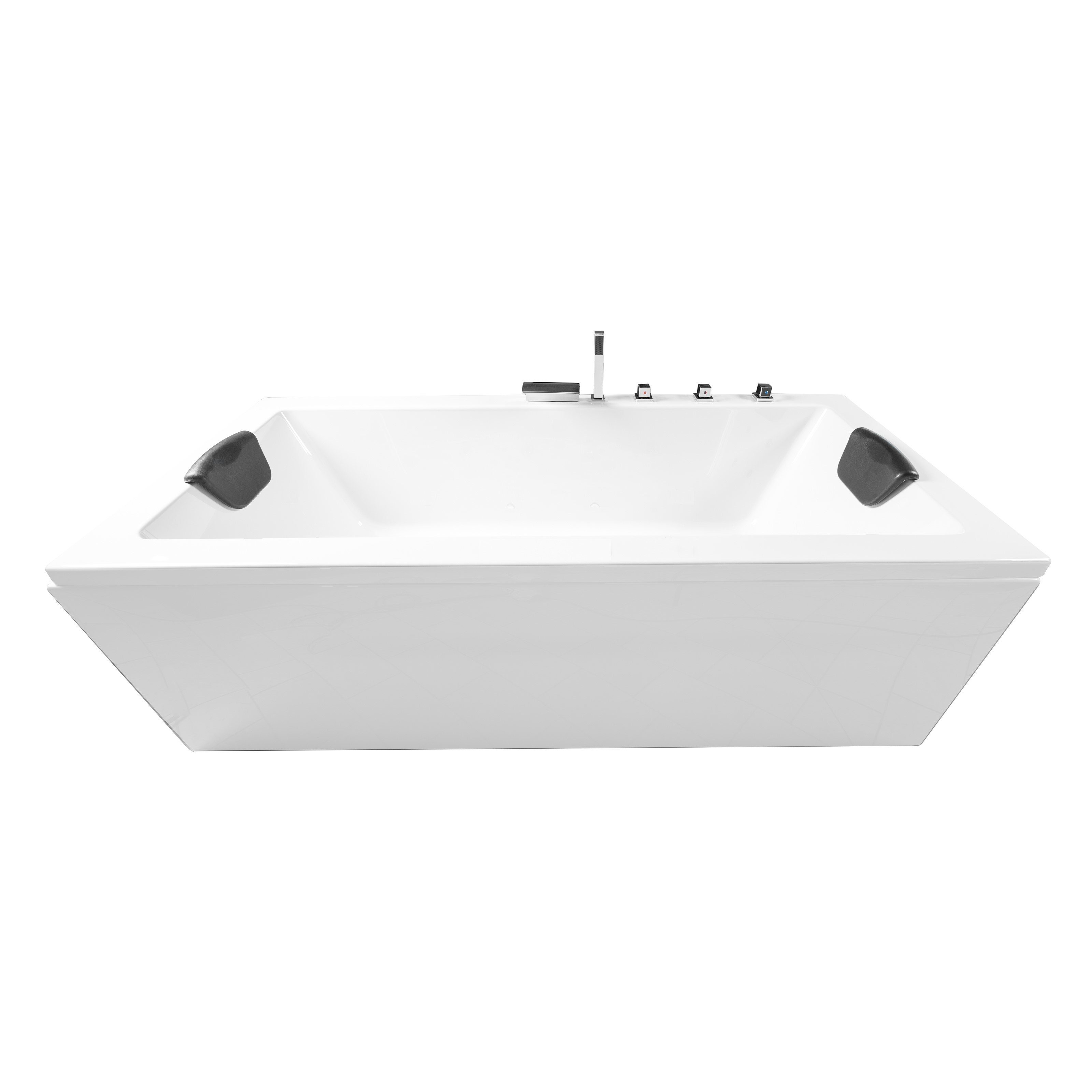 Basera® Badewanne Badewanne Naxos 140 x 75 cm, (Komplett-Set), mit Wasserfall, LED und Kopfstützen