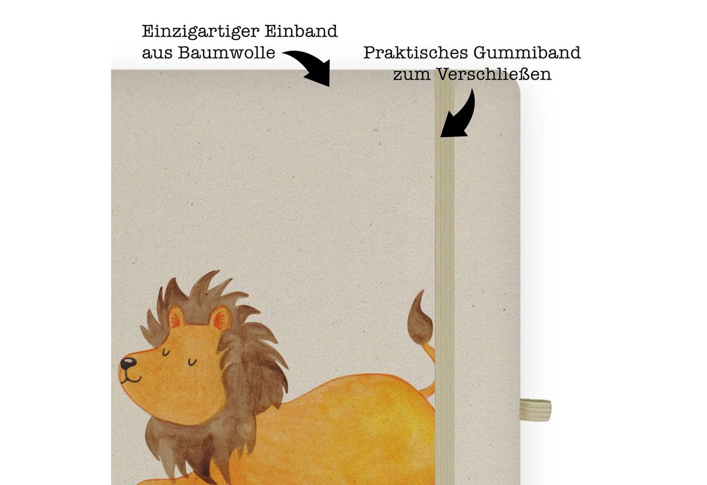 Thumbnail - Mr. & Mrs. Panda Notizbuch Sternzeichen Löwe - Transparent - Geschenk, König der Tiere, Journal, Mr. & Mrs. Panda, Langl...