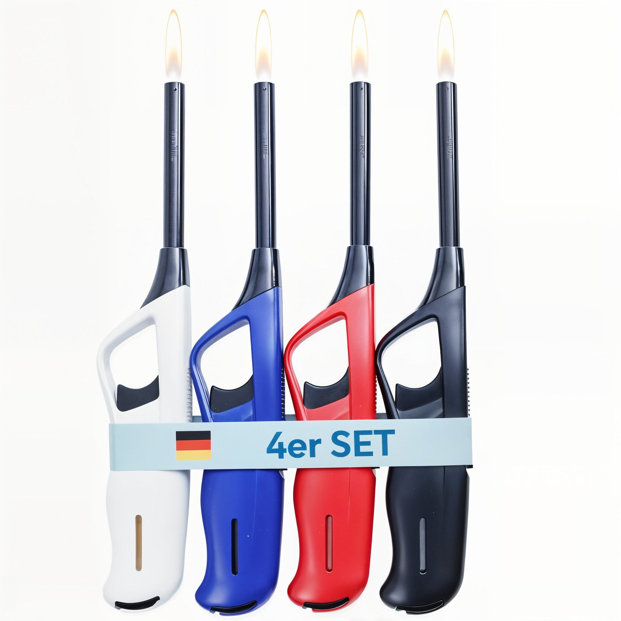 Unilite Feuerzeuge Stabfeuerzeuge 4er Set, befüllt & nachfüllbar (4-St), 27,6 cm Длина, Fester Stab, Soft-Flame
