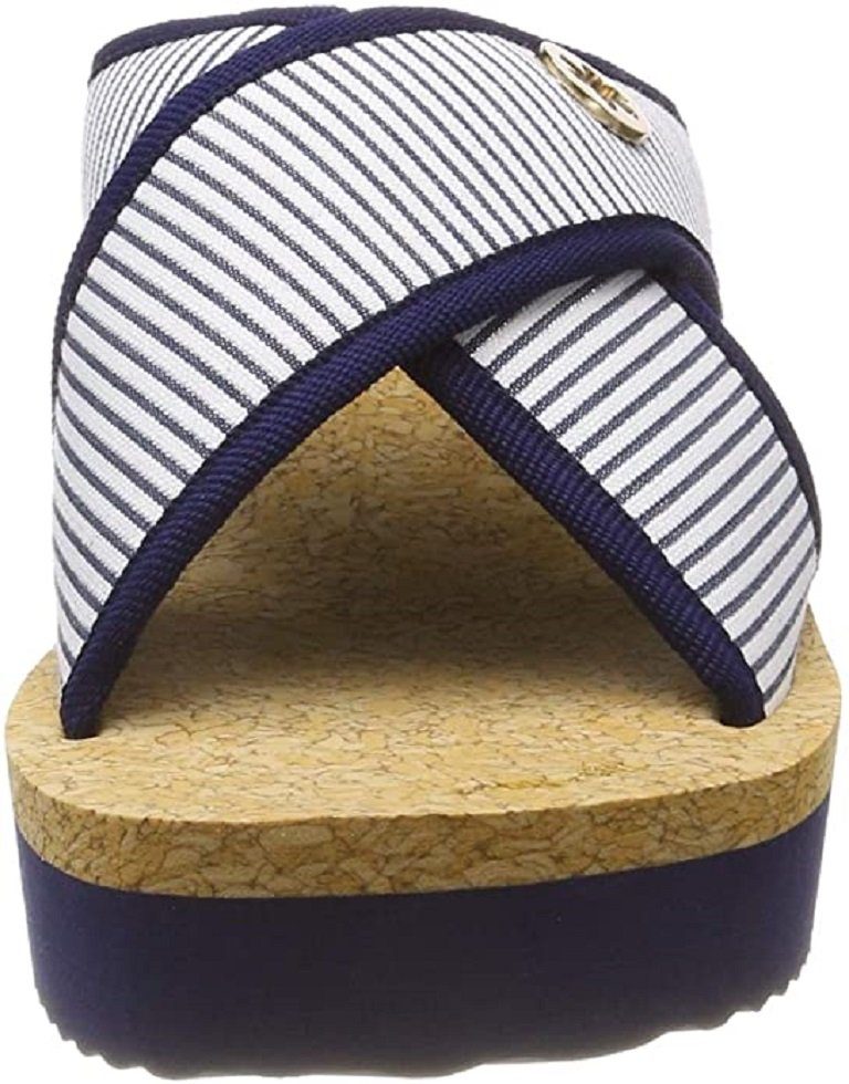 Flip Flop Streifen-Design, Stripes 30438 in Pantolette Plateau modischem Cross