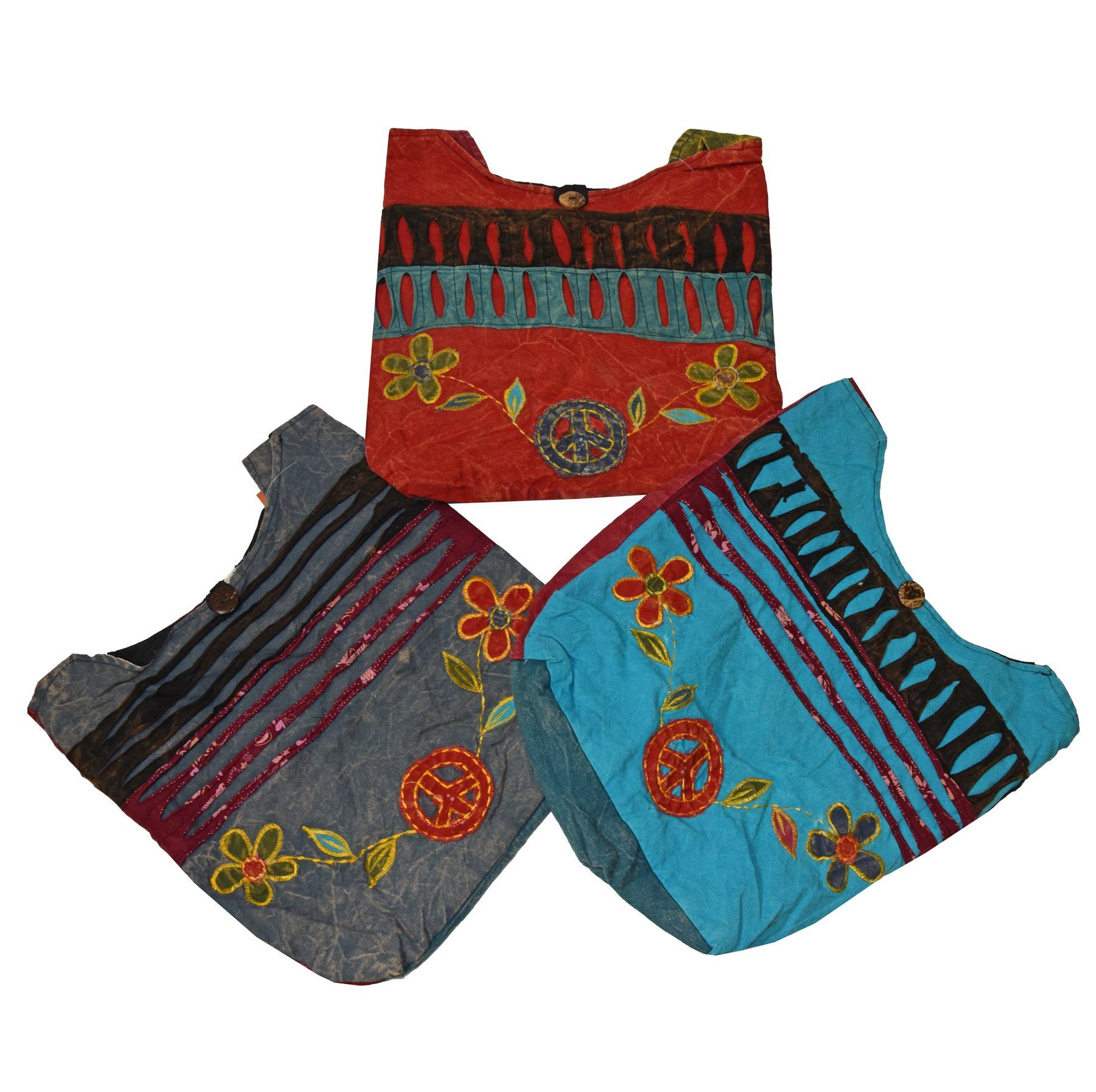 SIMANDRA Umhängetasche Patchwork Tasche bestickt, zum Umhängen