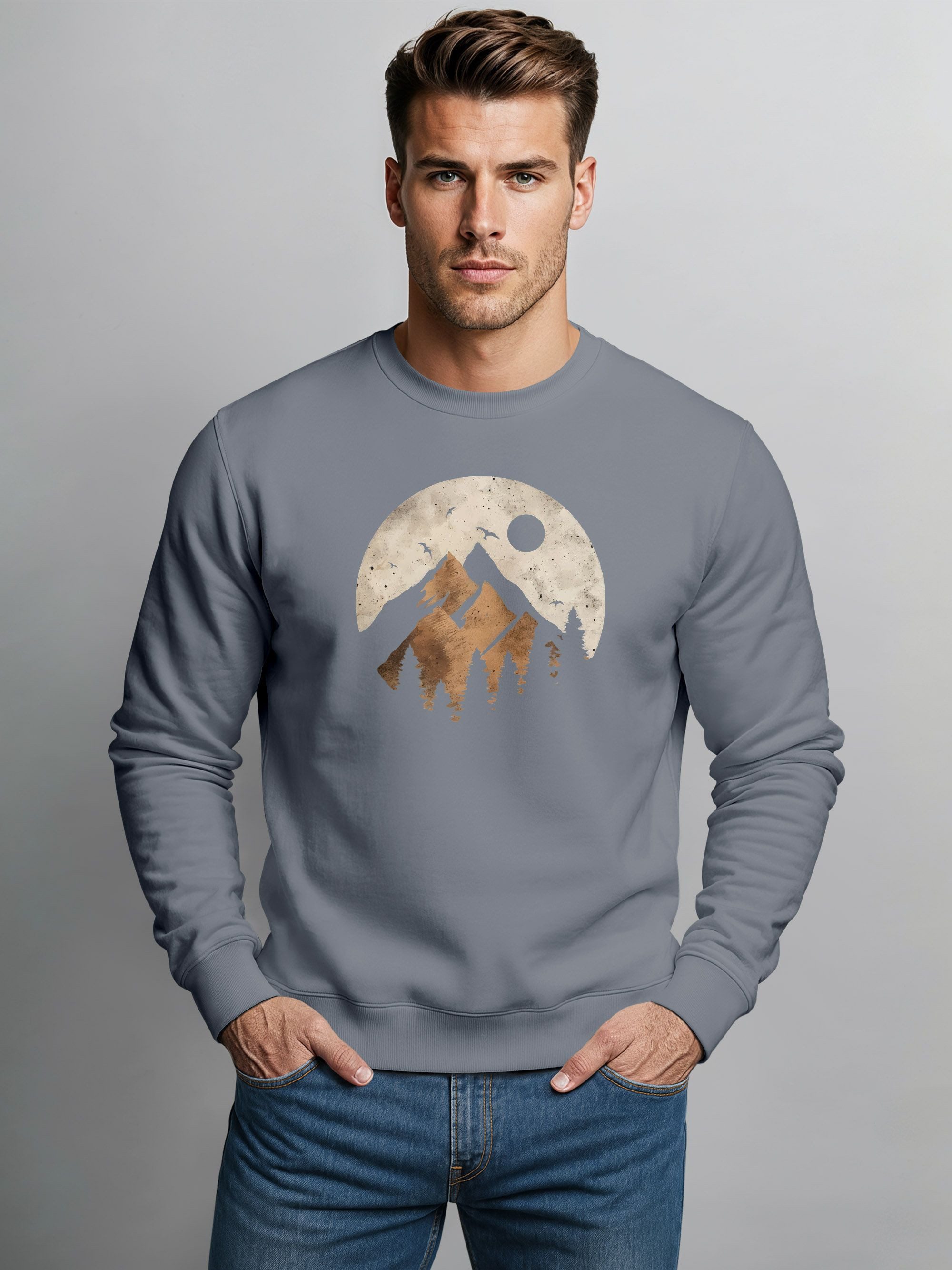 Neverless Sweatshirt Sweatshirt Herren ohne Kapuze günstig online kaufen