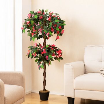 Kunstbaum, COSTWAY, Höhe 150 cm, mit 252 Blüten, natürlichen Blättern & Stamm, 150cm