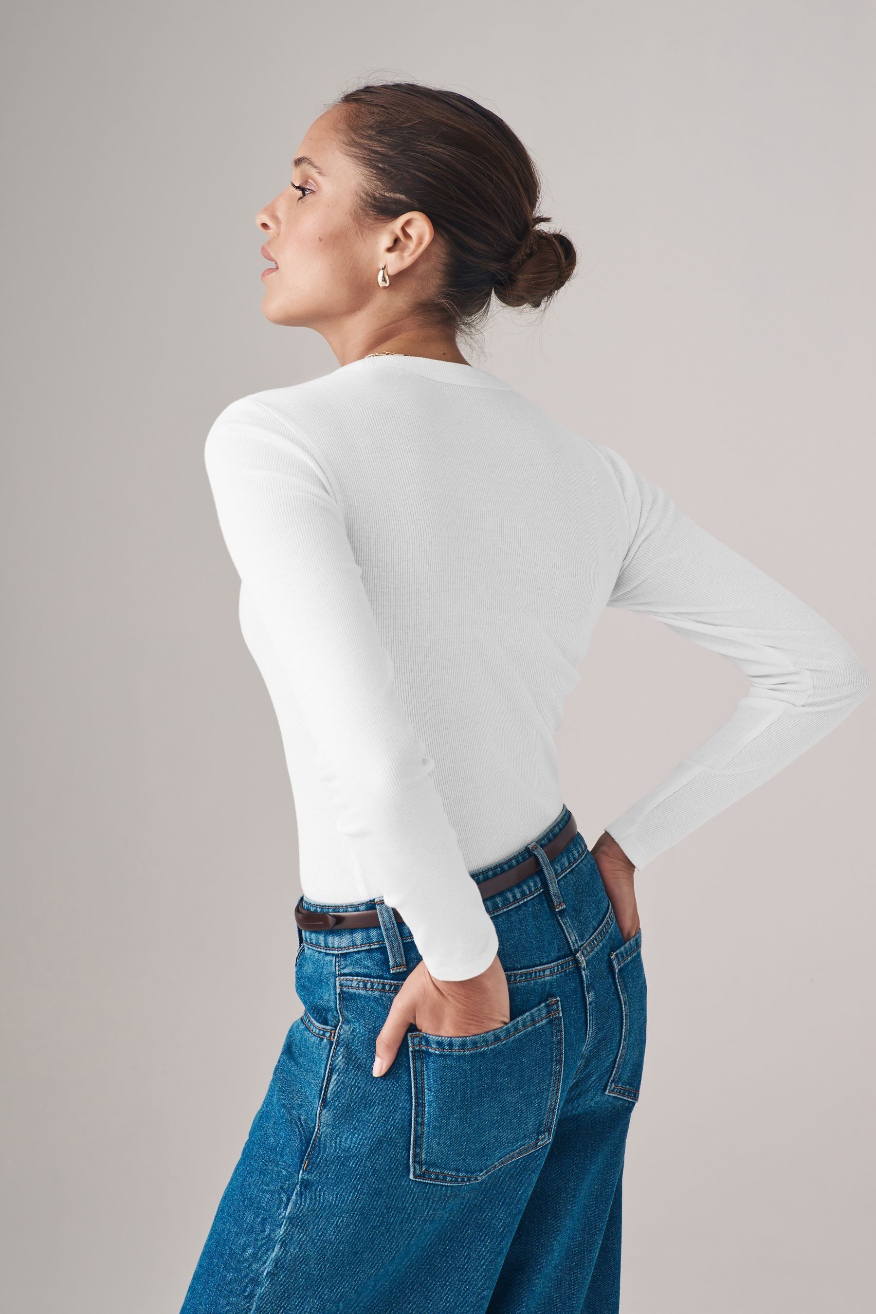 The Set Langarmshirt The Set gerippte Langarmshirts, 3er-Pack (3-tlg) günstig online kaufen