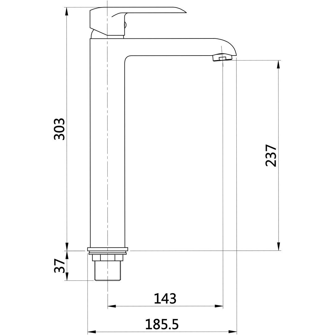 Hoch Mischbatterie Wasserhahn Waschbecken Silber SIROS Waschtischarmatur KOLMAN in