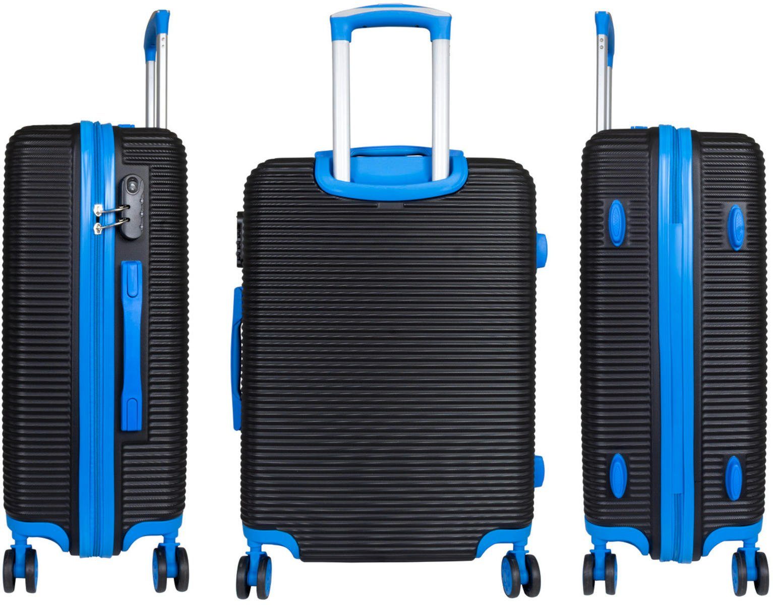 Warenhandel König Hartschalen-Trolley Santorin, 4 Rollen, farbig abgesetzte Griffe, Rollen und Reißverschlüsse